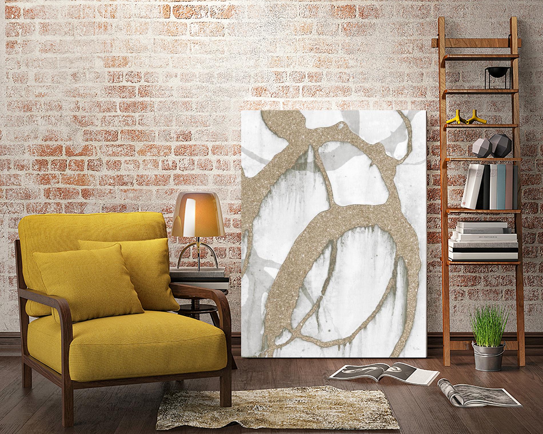 Gold Sparkle Strokes II by Megan Morris on GIANT ART - abstract