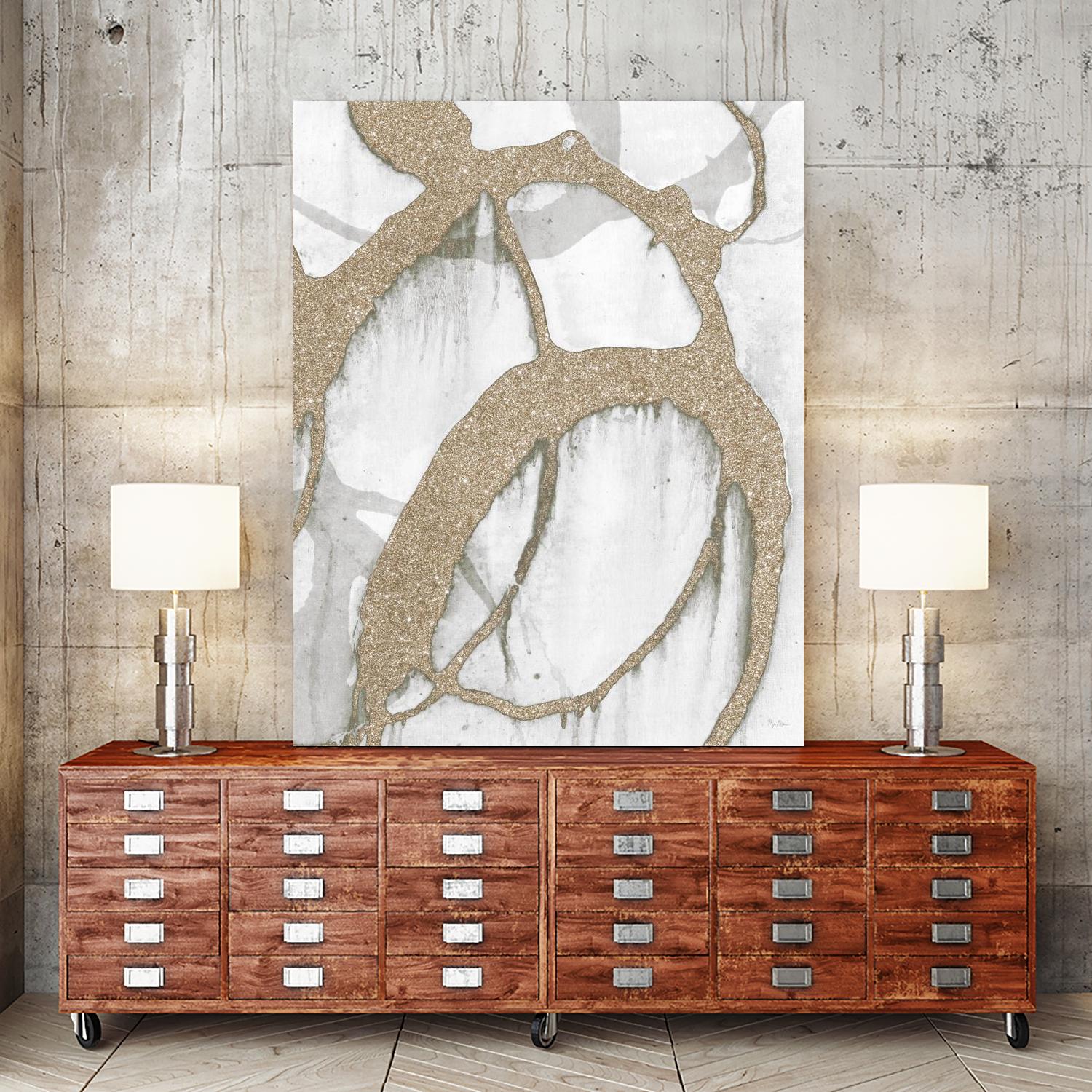 Gold Sparkle Strokes II by Megan Morris on GIANT ART - abstract