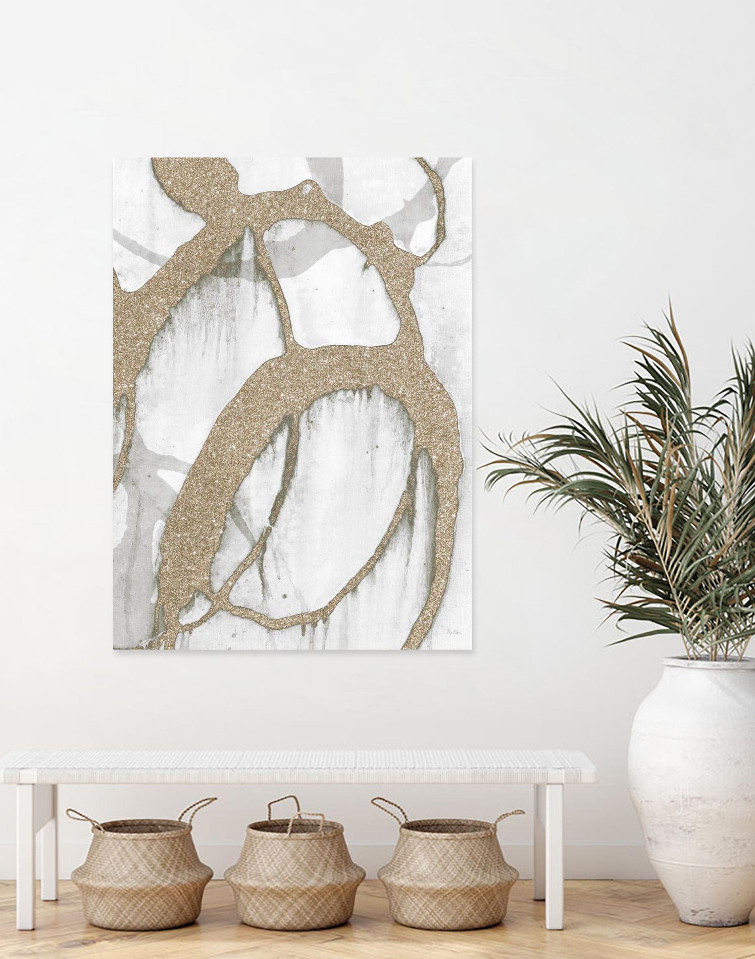 Gold Sparkle Strokes II by Megan Morris on GIANT ART - abstract