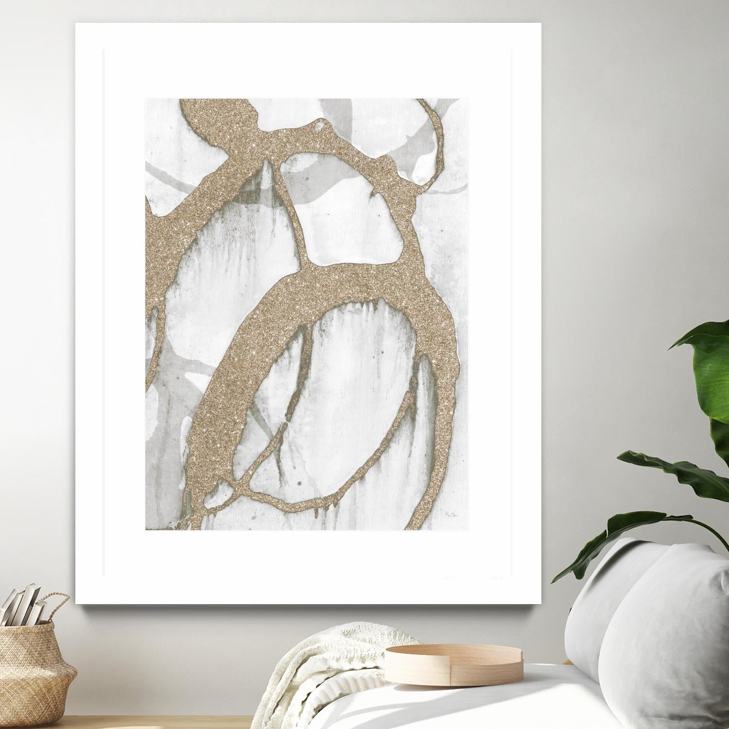 Gold Sparkle Strokes II by Megan Morris on GIANT ART - abstract