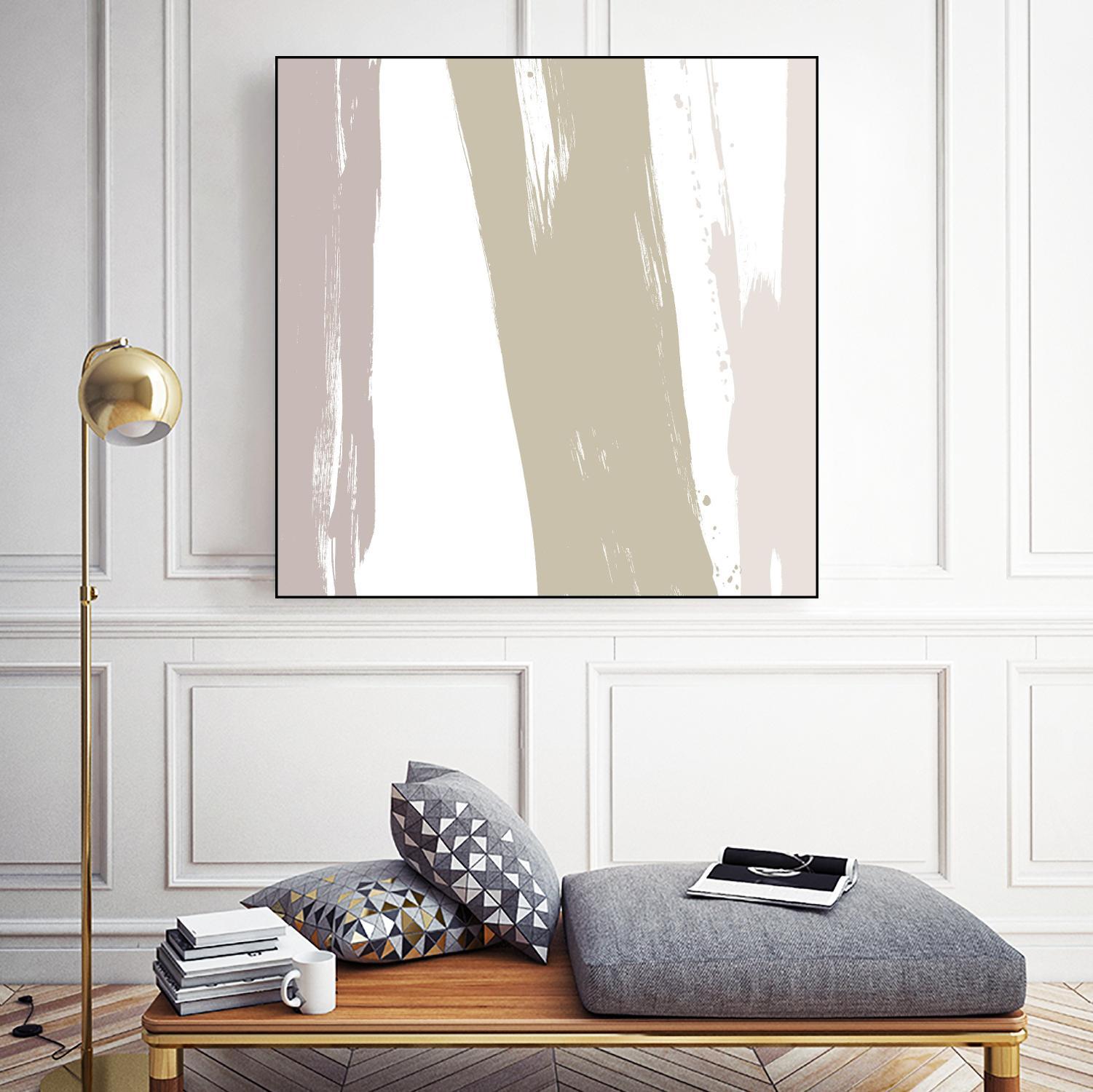 Gray Strokes I by Megan Morris on GIANT ART - abstract