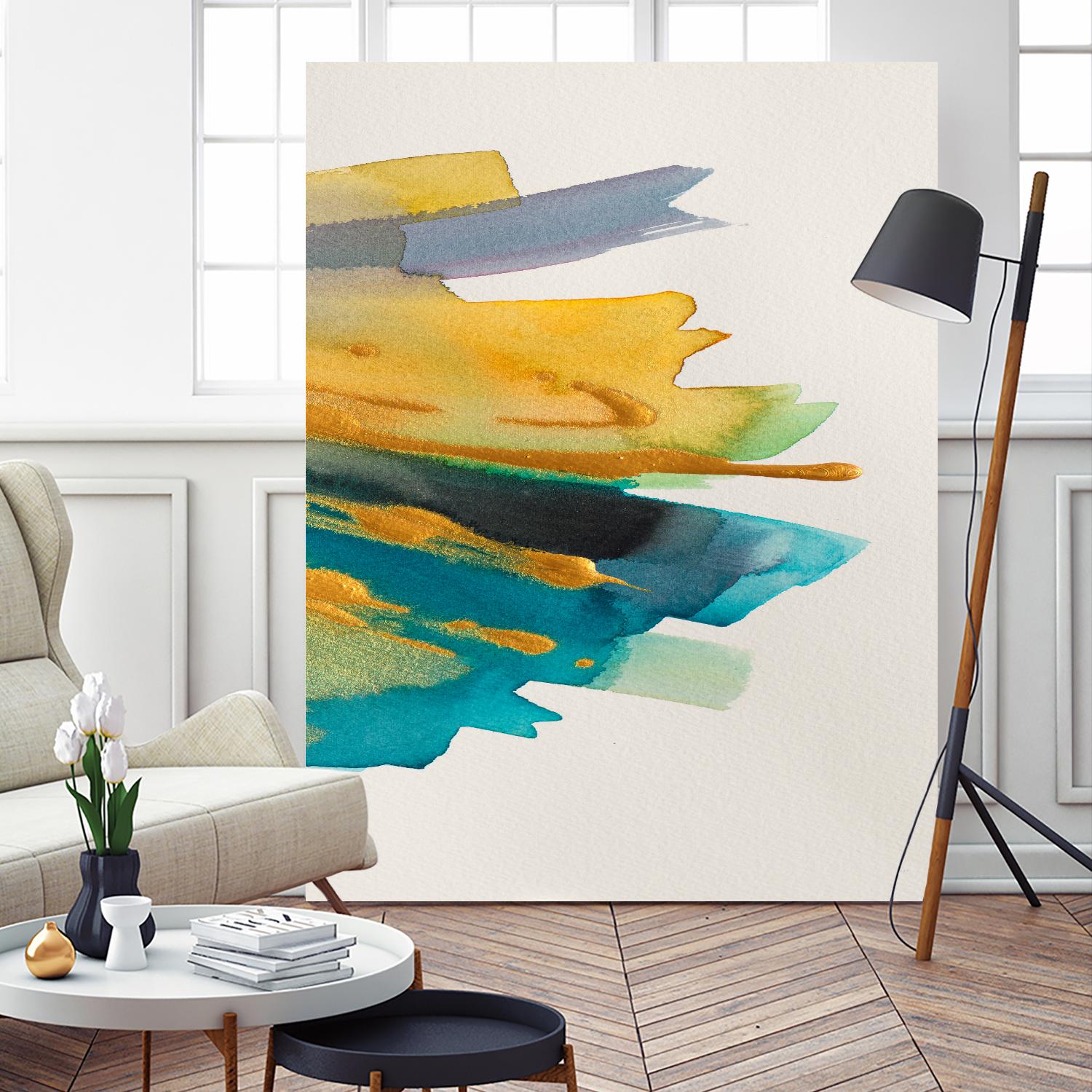 Amber Gold Vertical II by Lanie Loreth on GIANT ART - gold abstract