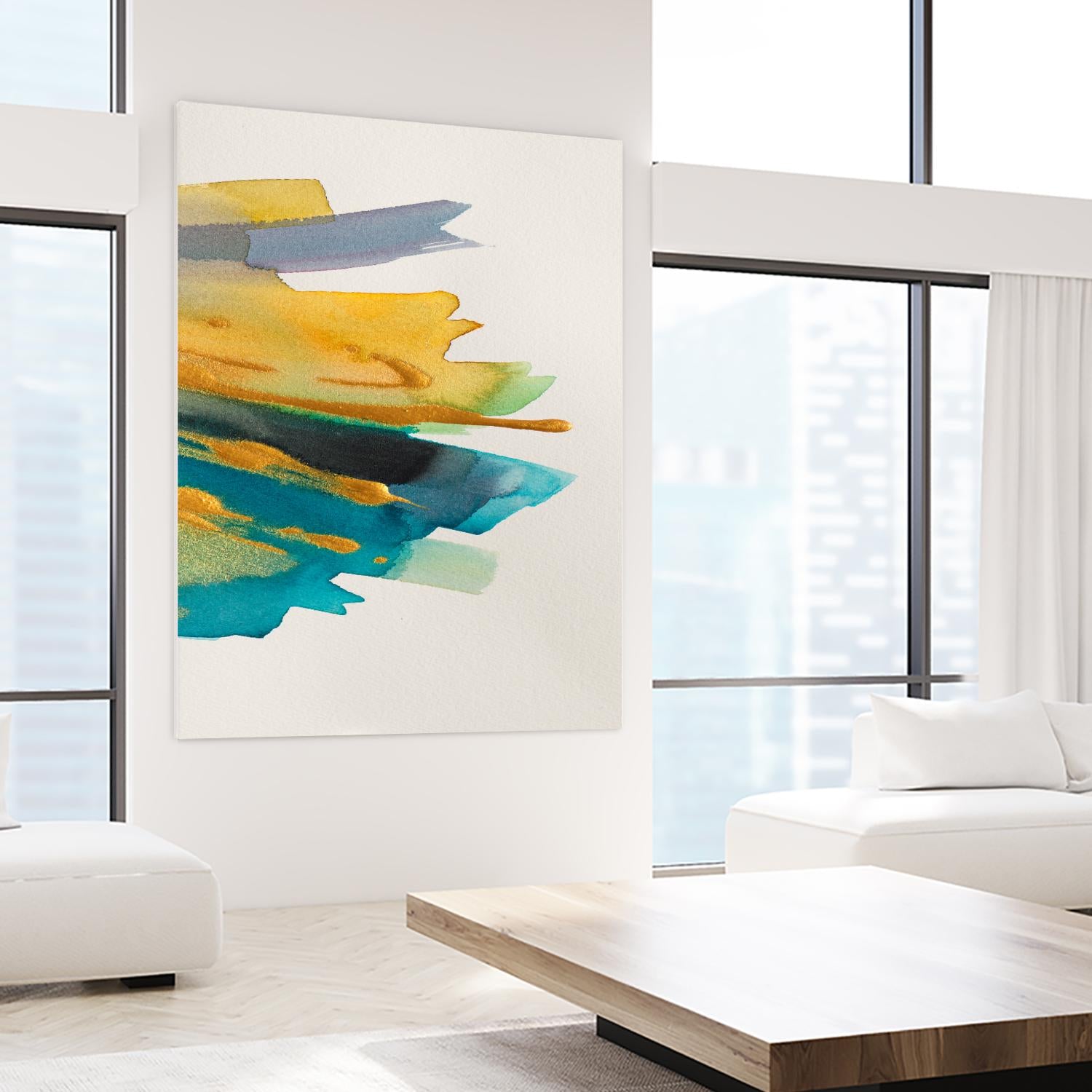 Amber Gold Vertical II by Lanie Loreth on GIANT ART - gold abstract