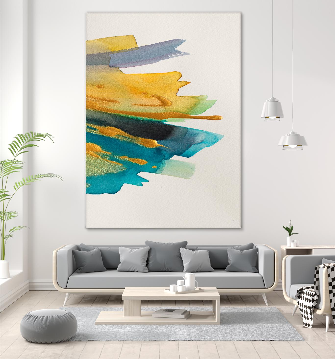 Amber Gold Vertical II by Lanie Loreth on GIANT ART - gold abstract