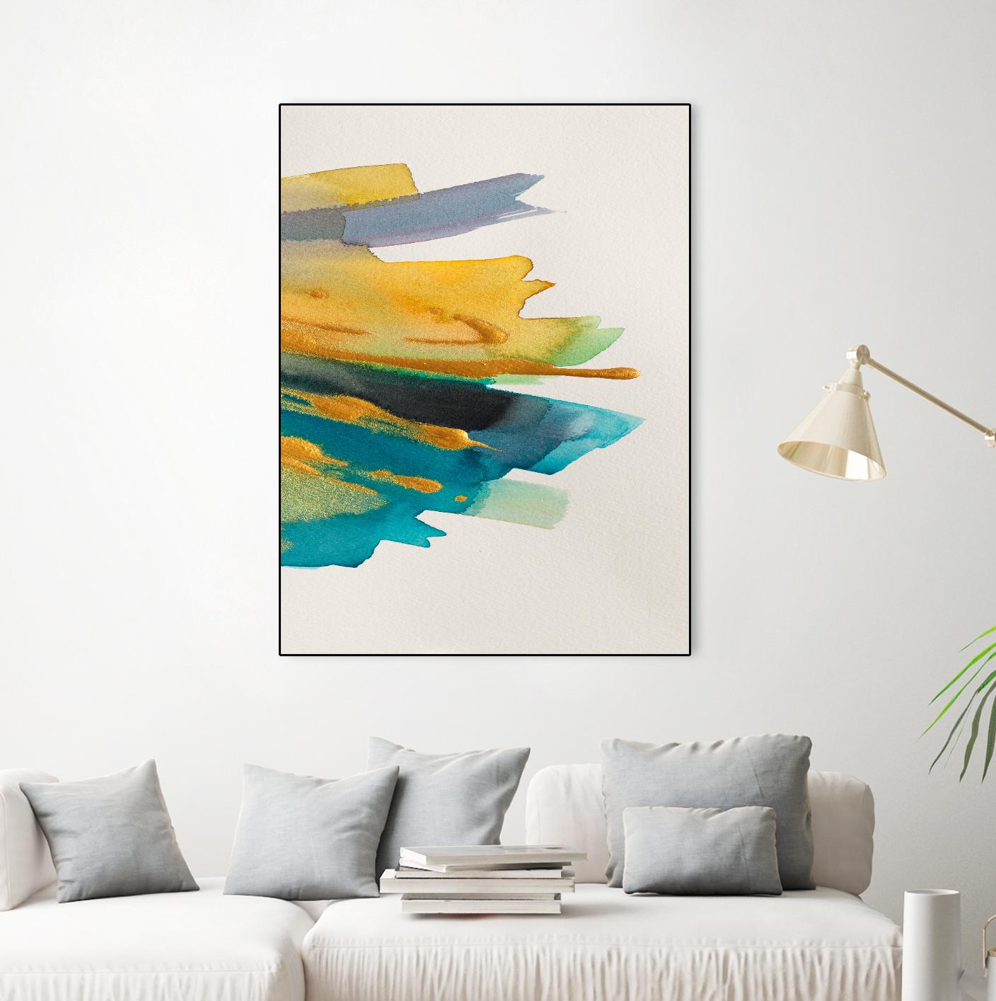 Amber Gold Vertical II by Lanie Loreth on GIANT ART - gold abstract