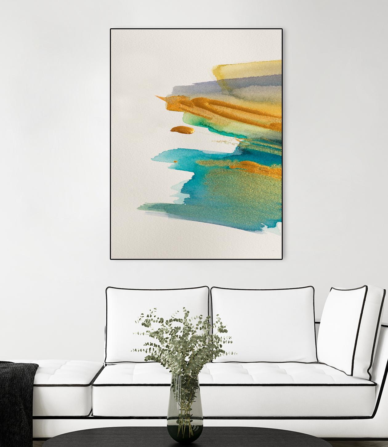 Amber Gold Vertical I by Lanie Loreth on GIANT ART - gold abstract