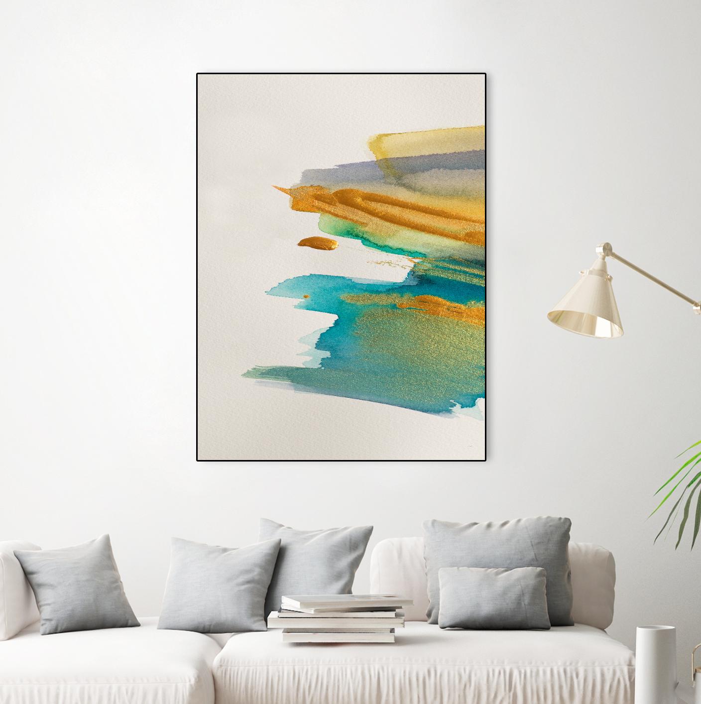 Amber Gold Vertical I by Lanie Loreth on GIANT ART - gold abstract