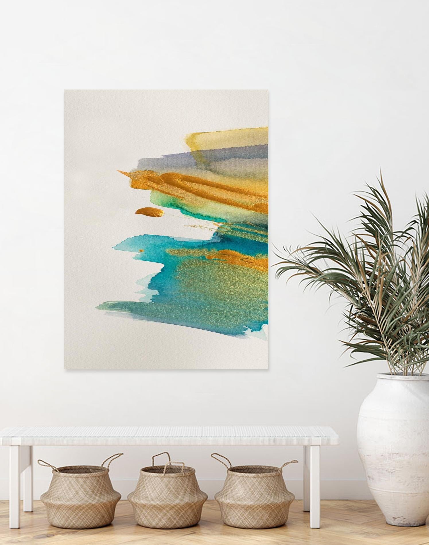 Amber Gold Vertical I by Lanie Loreth on GIANT ART - gold abstract