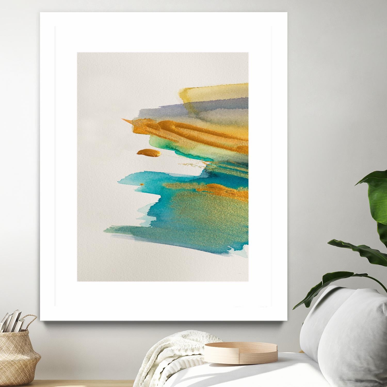 Amber Gold Vertical I by Lanie Loreth on GIANT ART - gold abstract