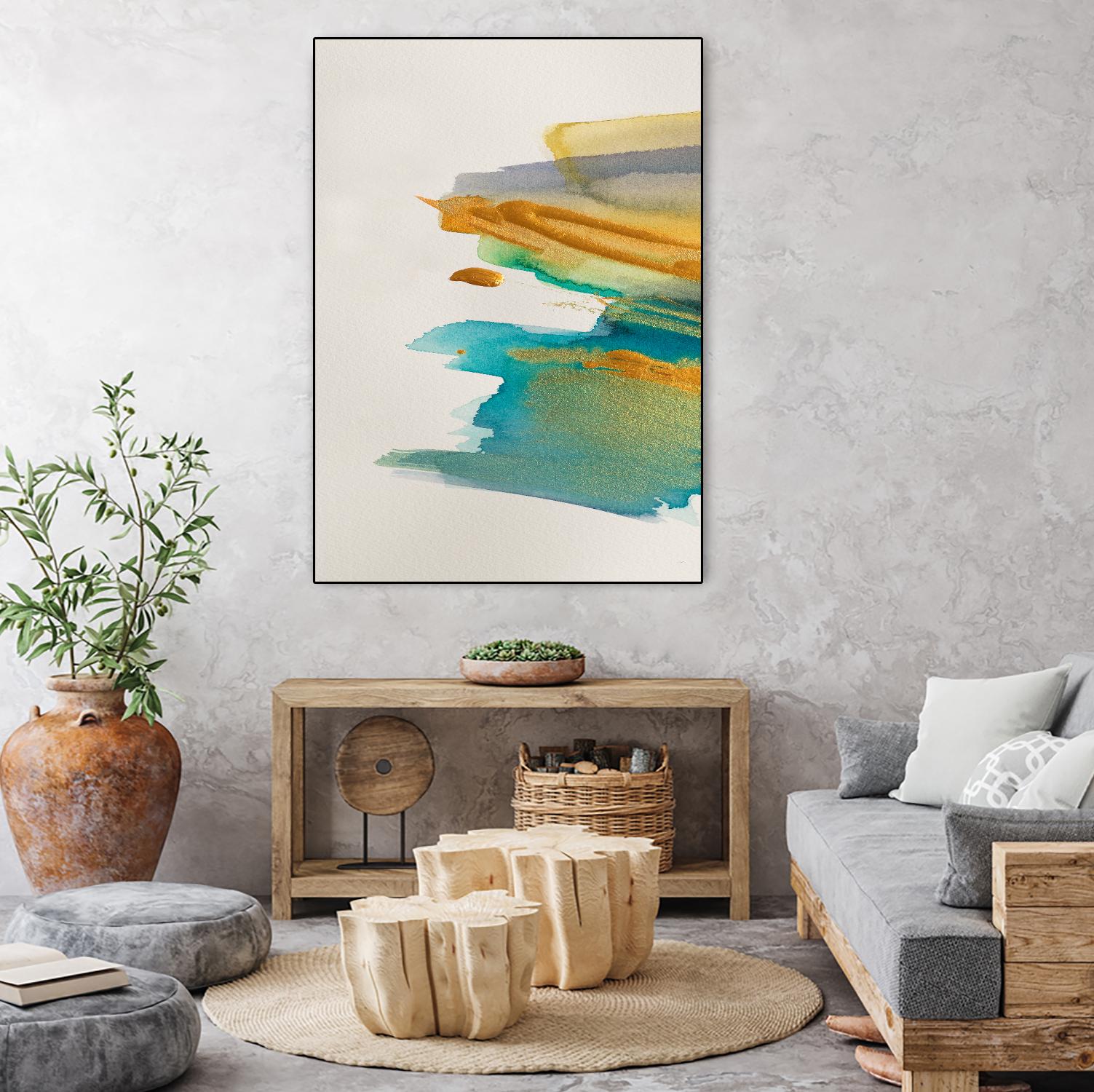 Amber Gold Vertical I by Lanie Loreth on GIANT ART - gold abstract