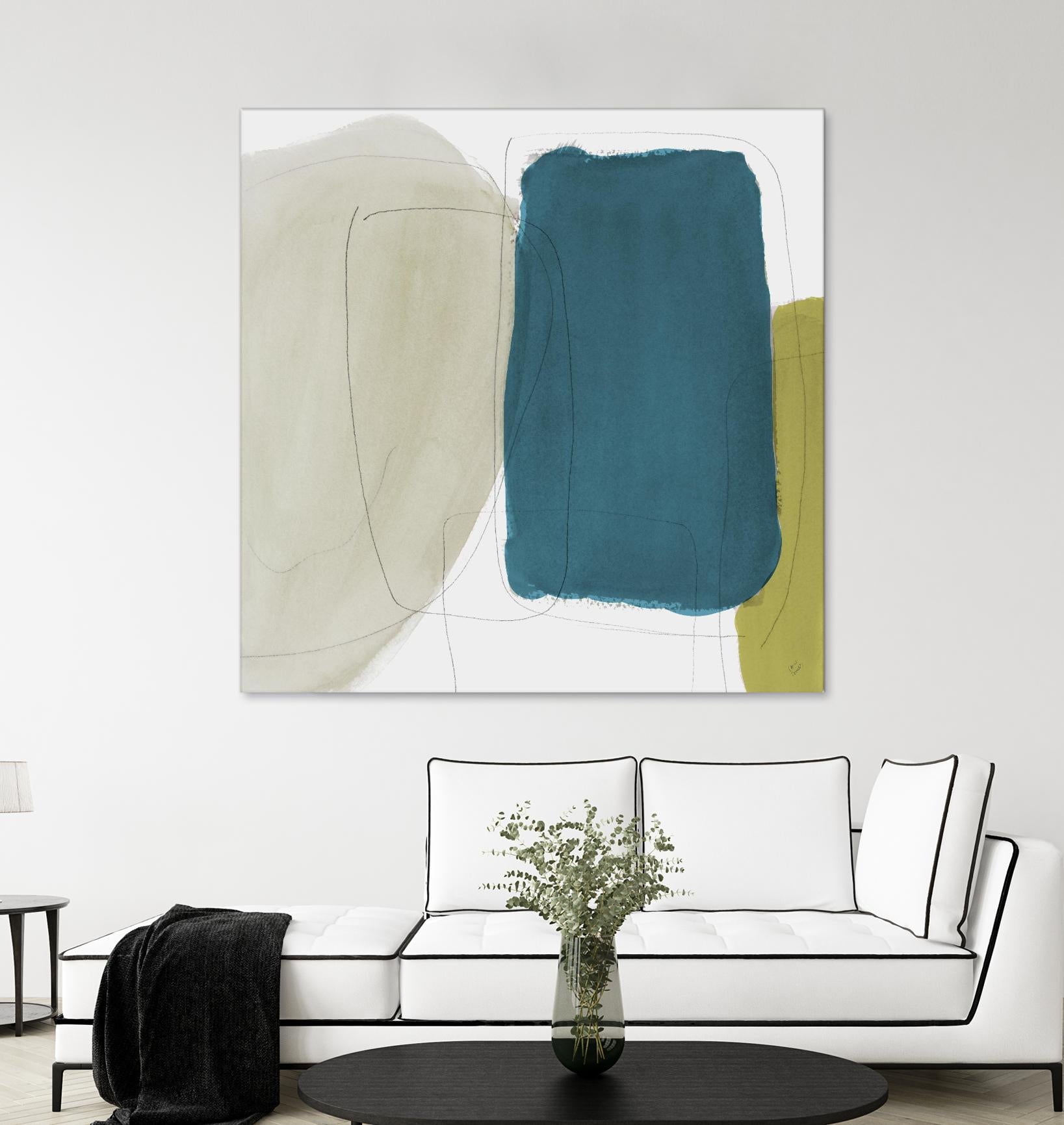 Beige And Navy Abstract by Lanie Loreth on GIANT ART - abstract