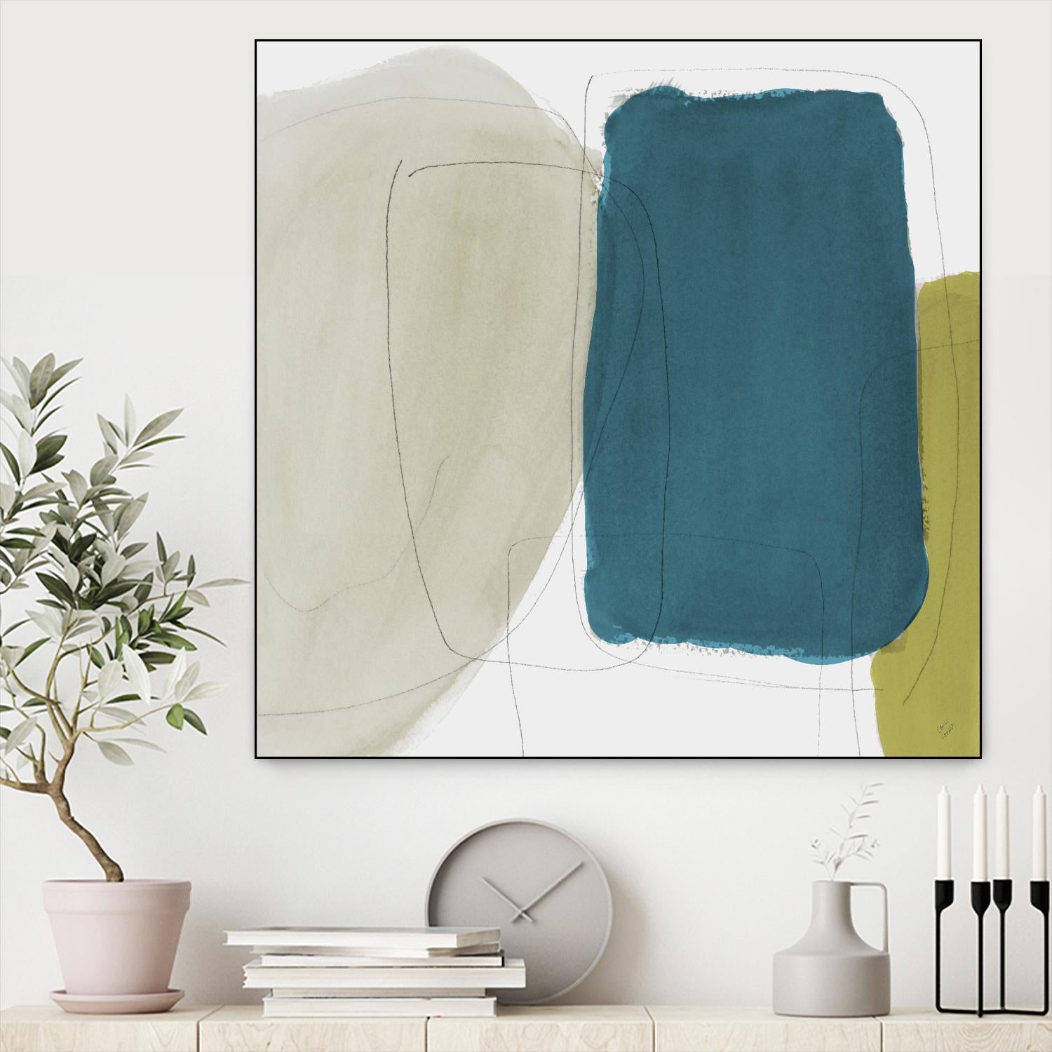 Beige And Navy Abstract by Lanie Loreth on GIANT ART - abstract