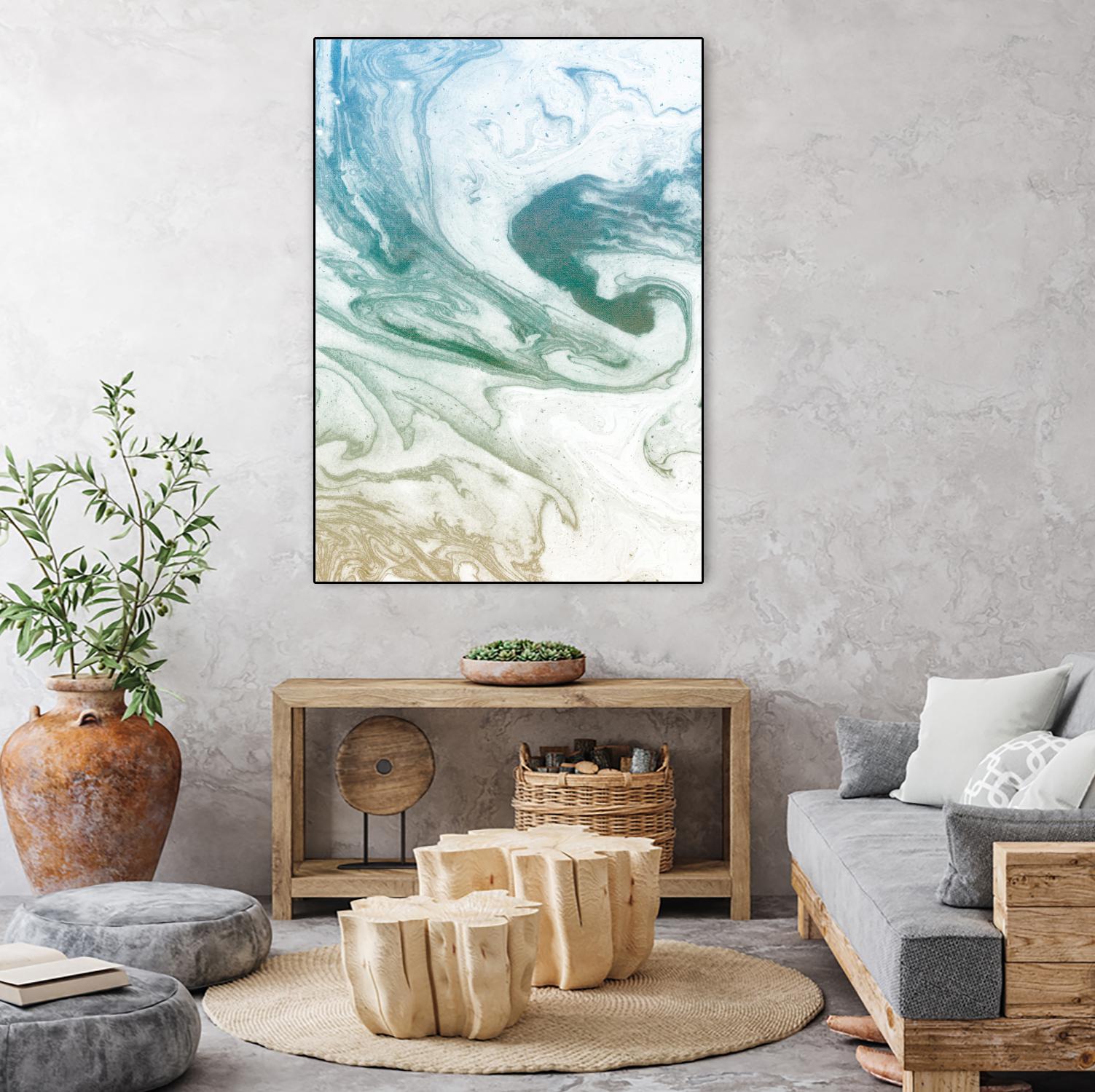 Deep Waves by Susan Bryant on GIANT ART - blue Abstract