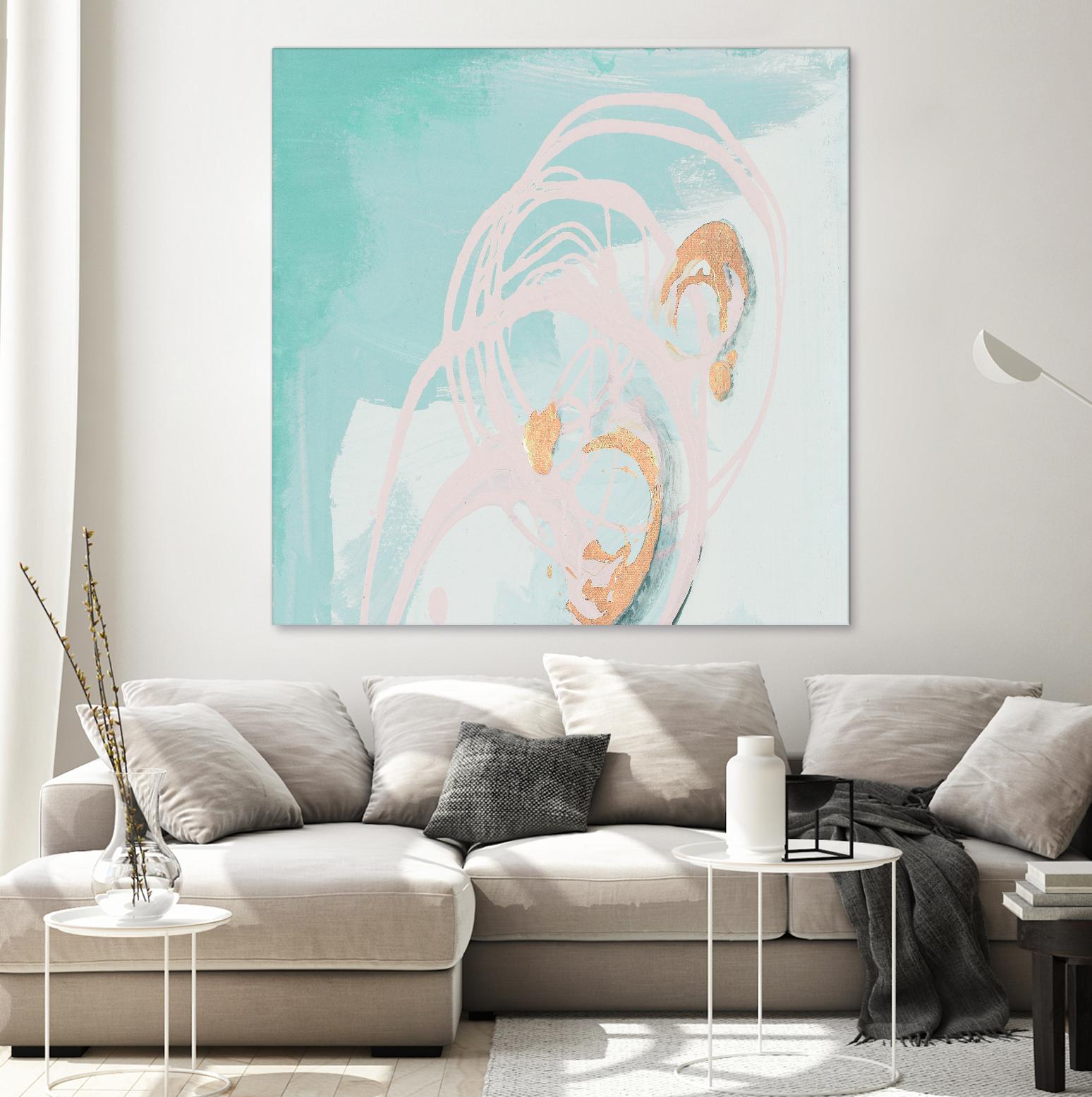 Spring Breeze Pink & Turquoise I by Patricia Pinto on GIANT ART - turquoise abstract