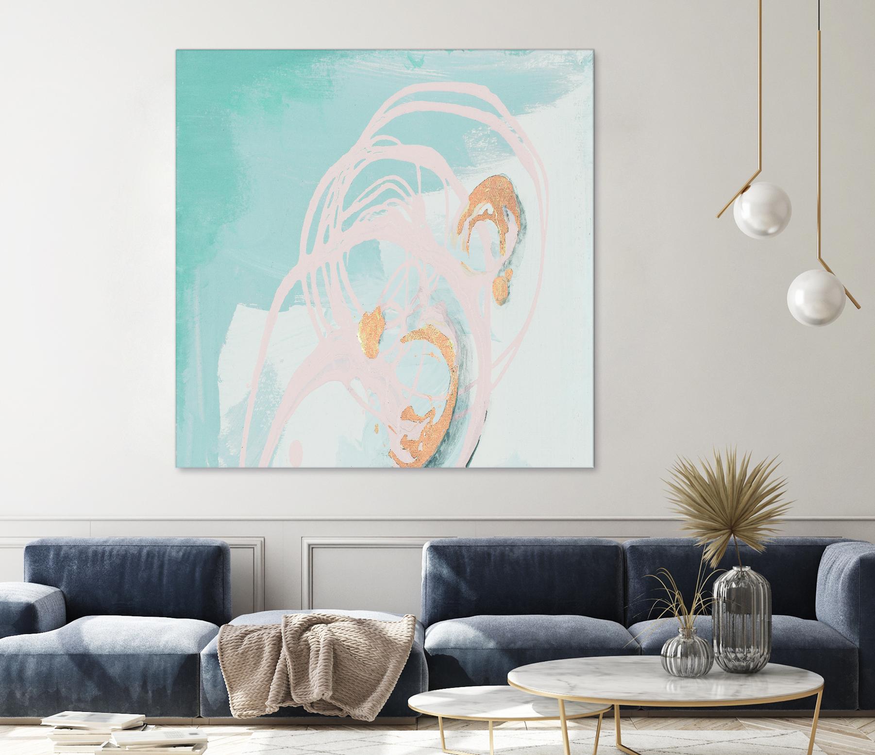 Spring Breeze Pink & Turquoise I by Patricia Pinto on GIANT ART - turquoise abstract