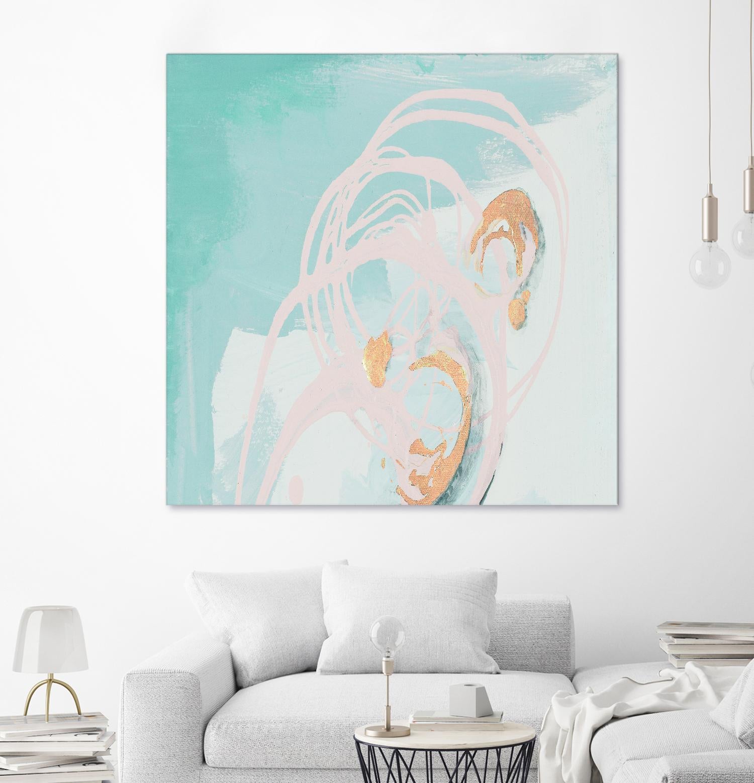 Spring Breeze Pink & Turquoise I by Patricia Pinto on GIANT ART - turquoise abstract