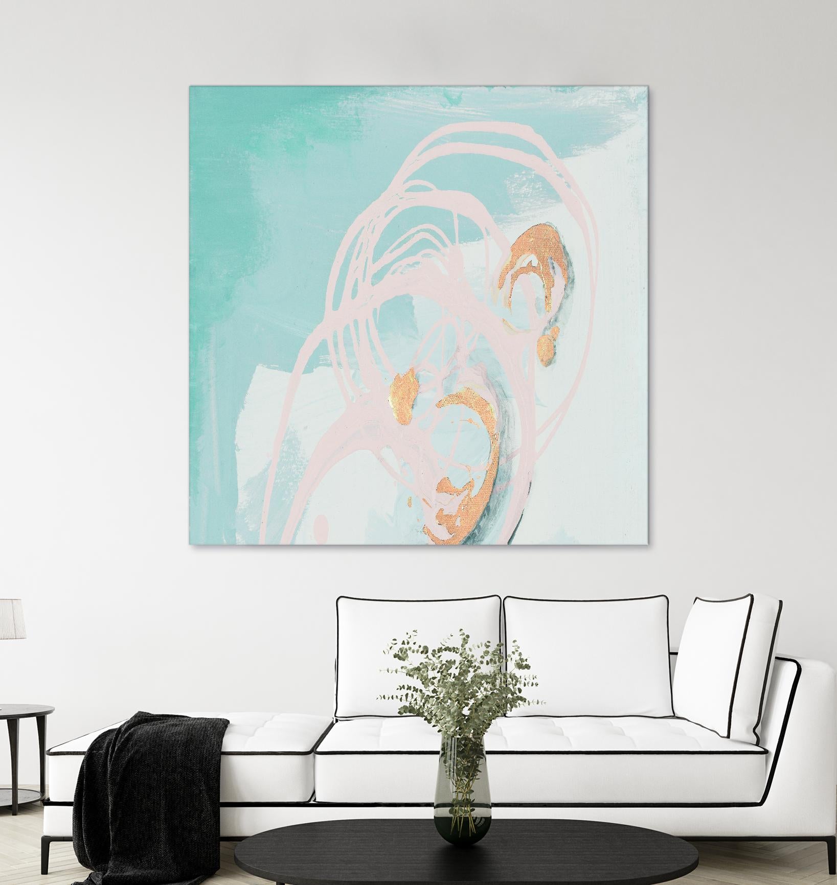 Spring Breeze Pink & Turquoise I by Patricia Pinto on GIANT ART - turquoise abstract