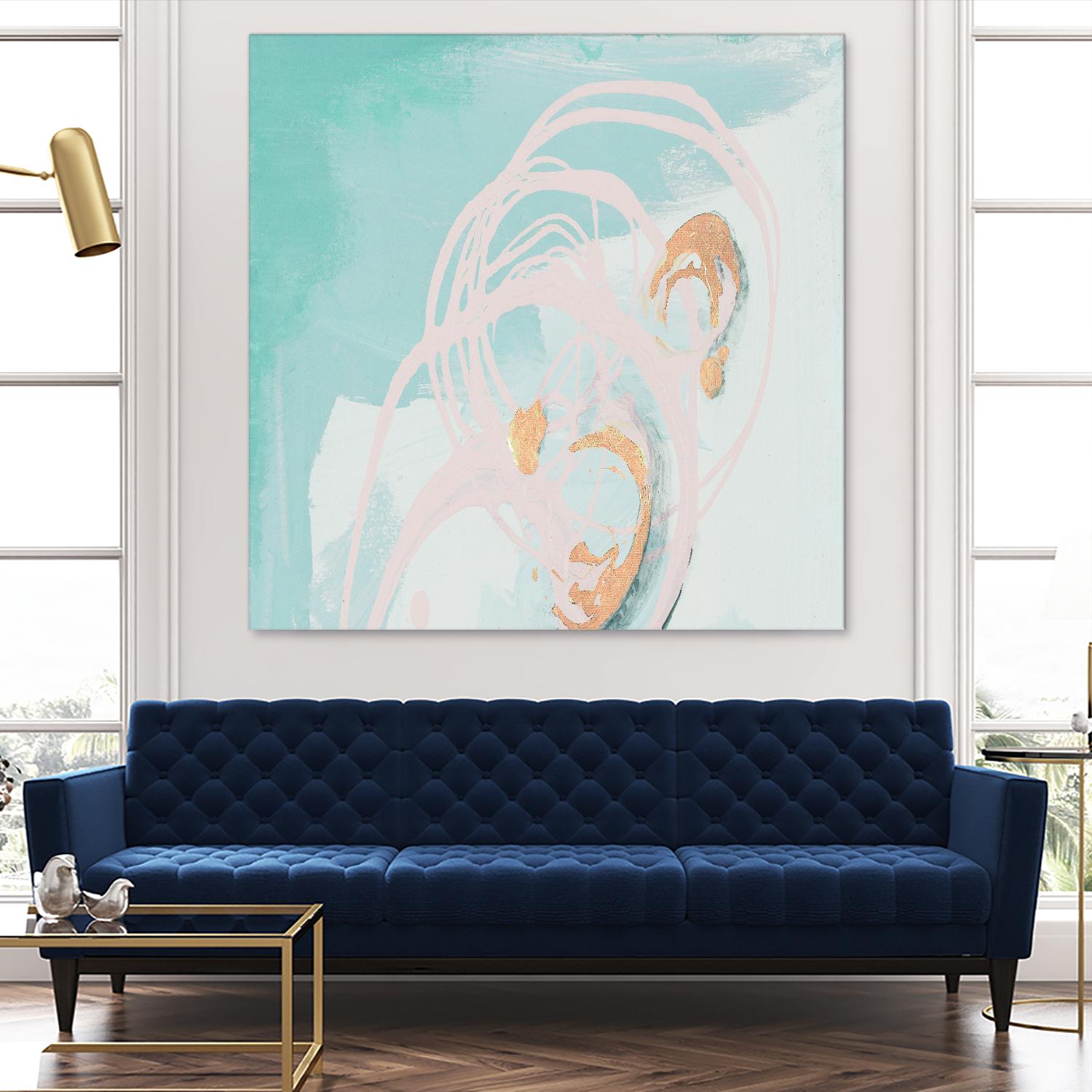 Spring Breeze Pink & Turquoise I by Patricia Pinto on GIANT ART - turquoise abstract