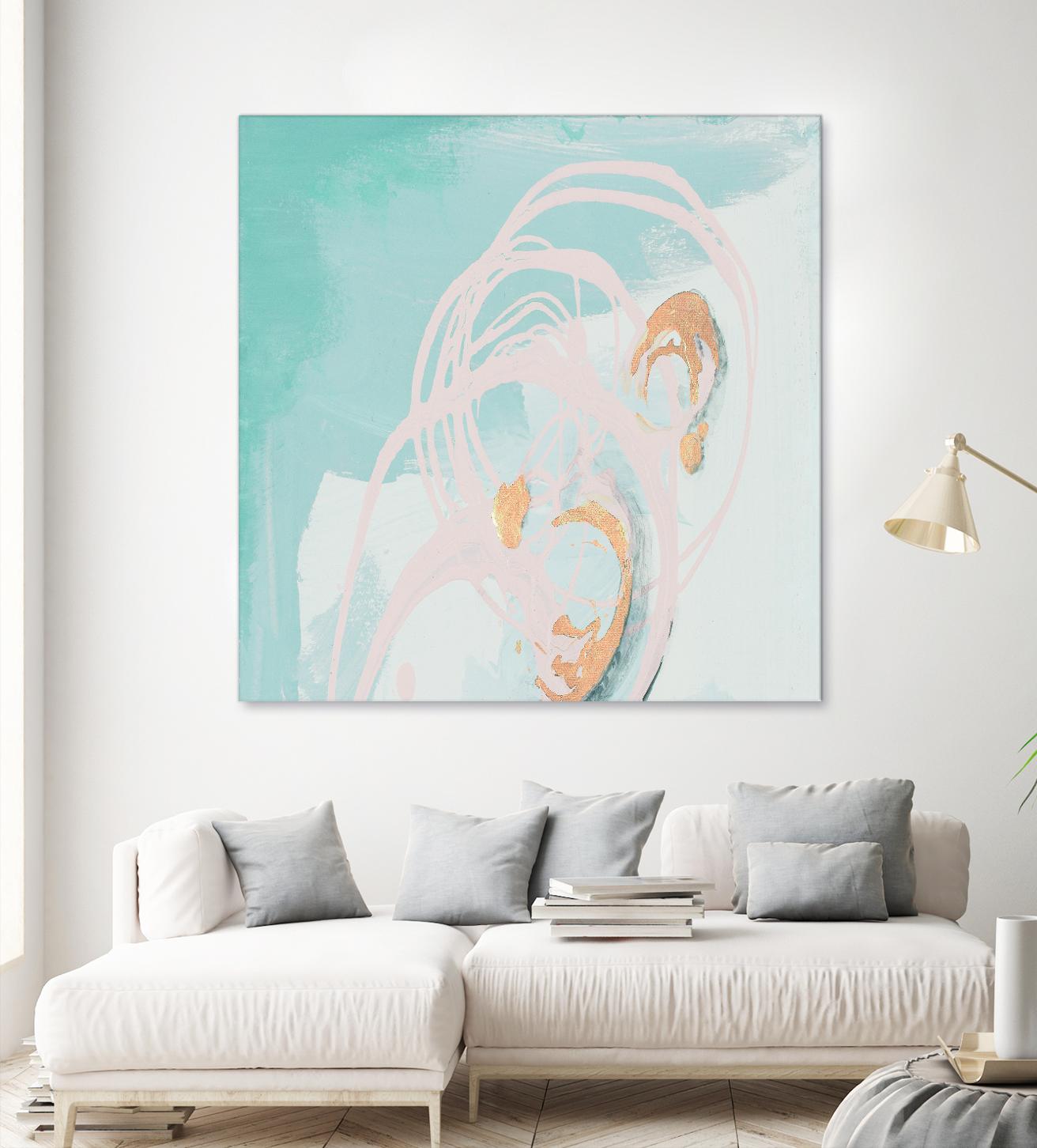 Spring Breeze Pink & Turquoise I by Patricia Pinto on GIANT ART - turquoise abstract