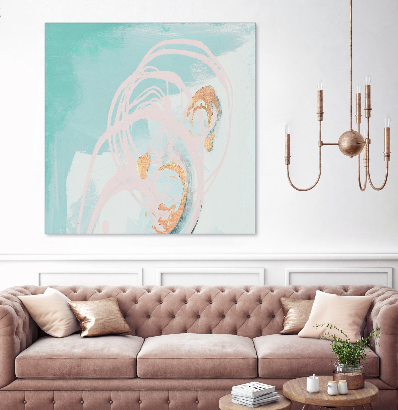 Spring Breeze Pink & Turquoise I by Patricia Pinto on GIANT ART - turquoise abstract