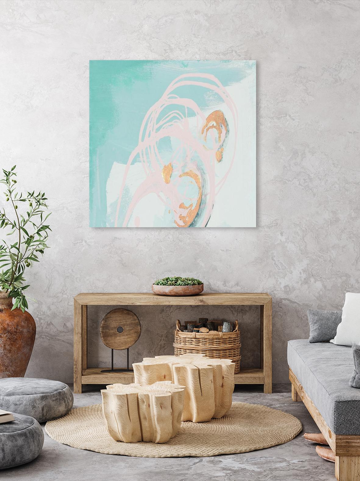 Spring Breeze Pink & Turquoise I by Patricia Pinto on GIANT ART - turquoise abstract