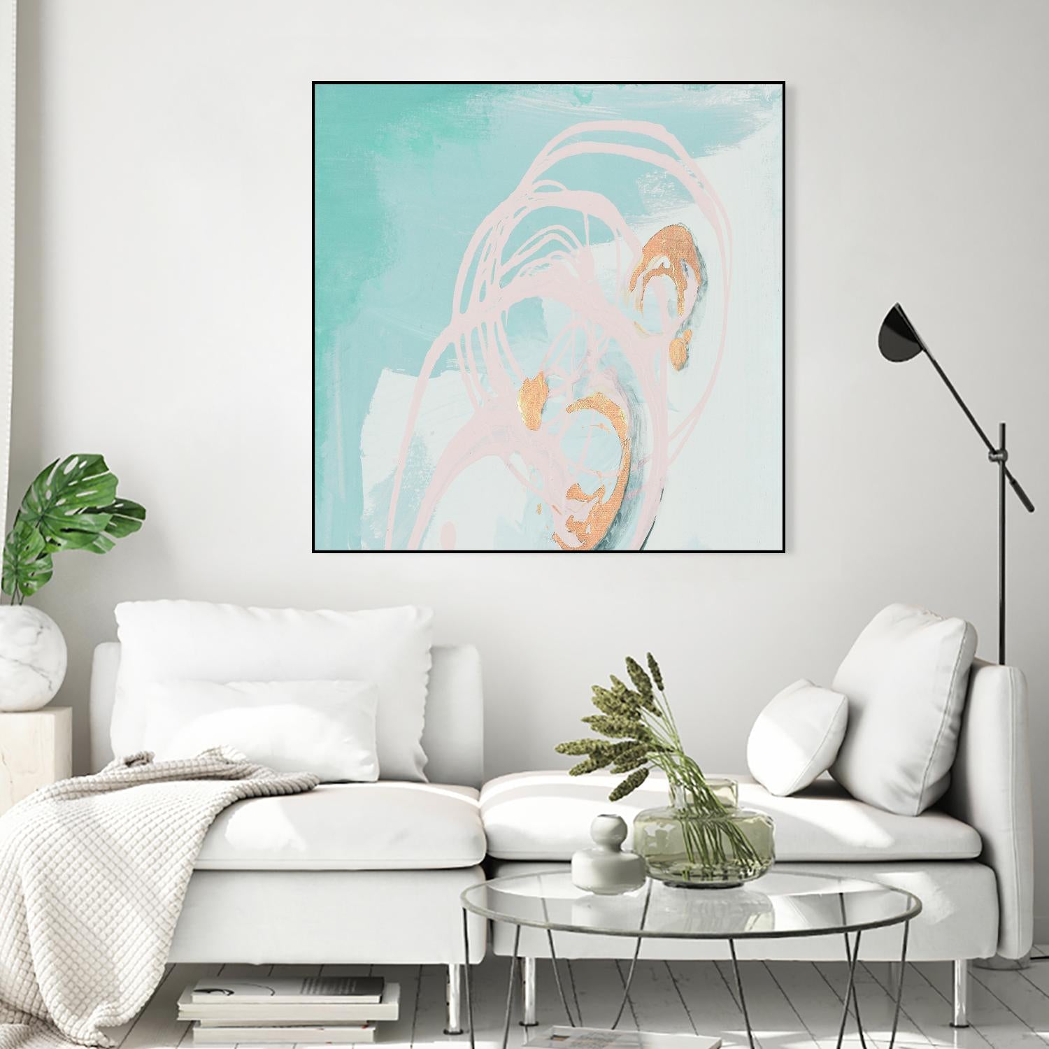 Spring Breeze Pink & Turquoise I by Patricia Pinto on GIANT ART - turquoise abstract