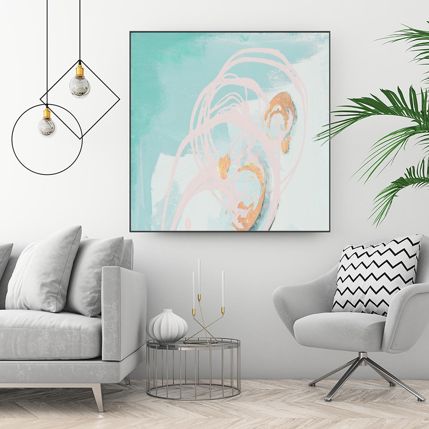 Spring Breeze Pink & Turquoise I by Patricia Pinto on GIANT ART - turquoise abstract