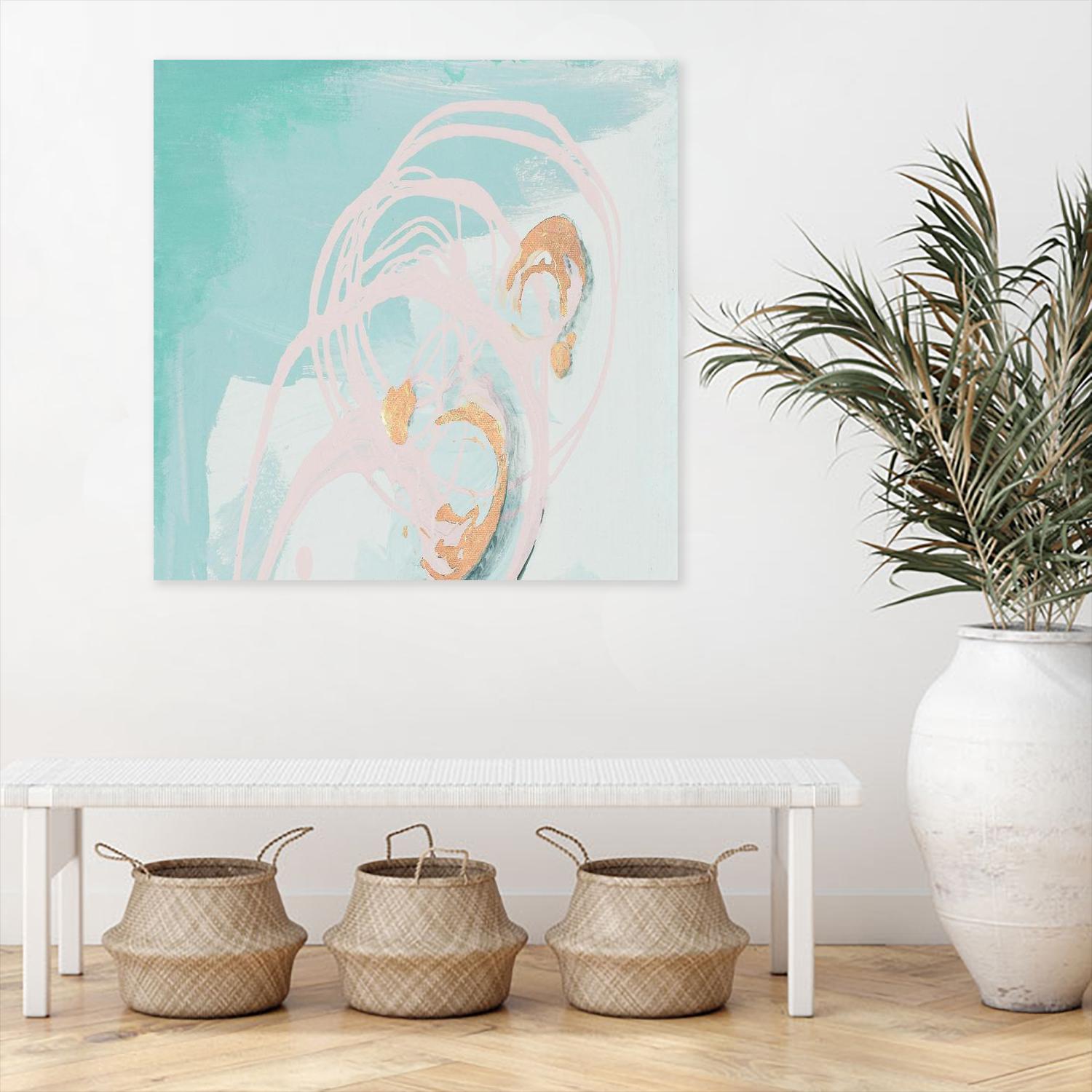 Spring Breeze Pink & Turquoise I by Patricia Pinto on GIANT ART - turquoise abstract