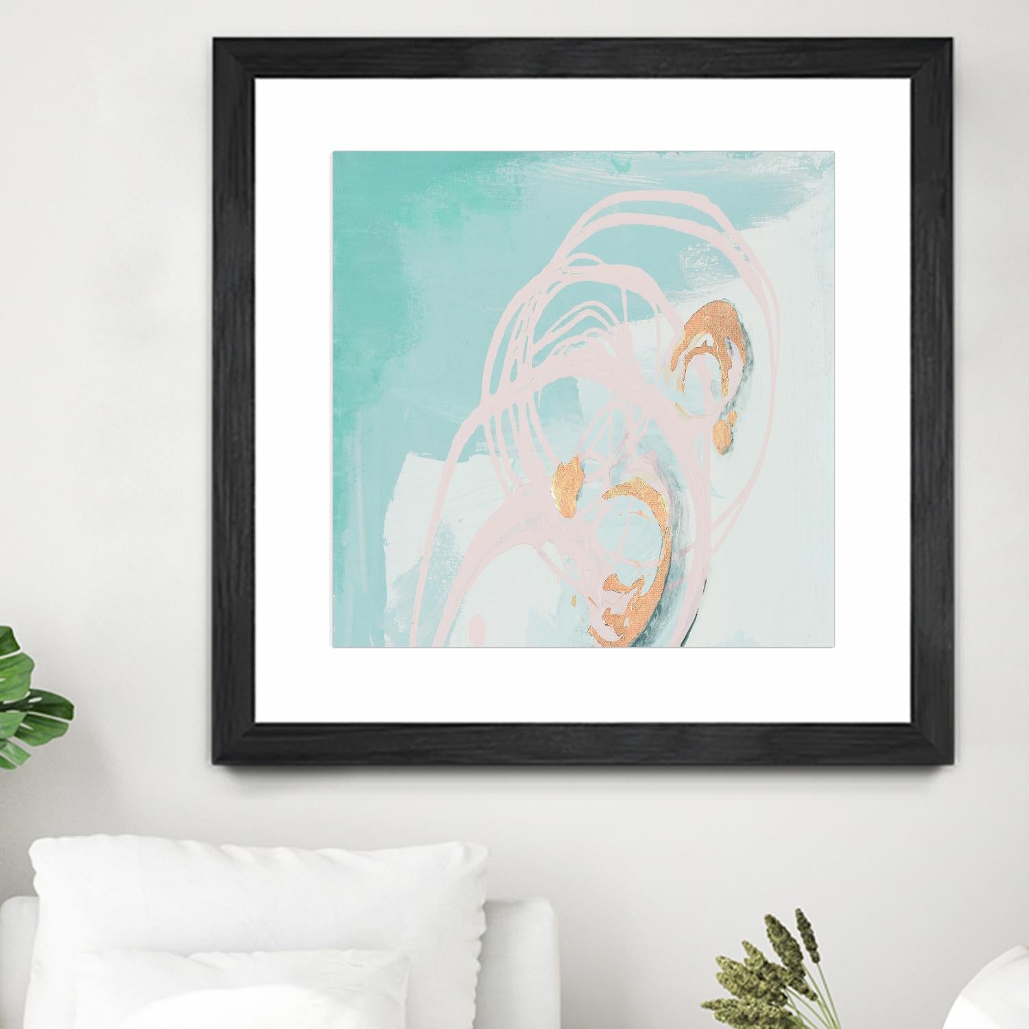 Spring Breeze Pink & Turquoise I by Patricia Pinto on GIANT ART - turquoise abstract