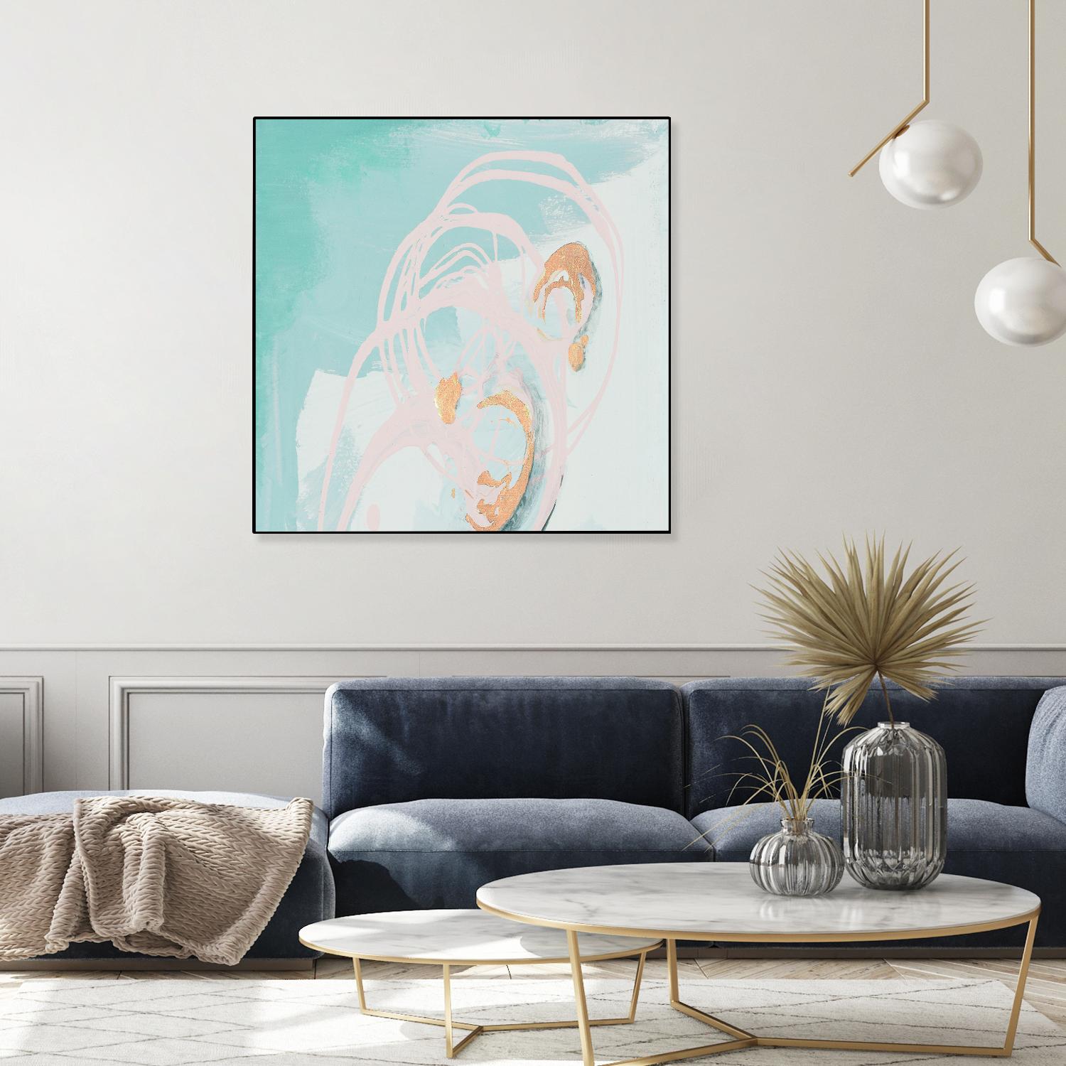 Spring Breeze Pink & Turquoise I by Patricia Pinto on GIANT ART - turquoise abstract