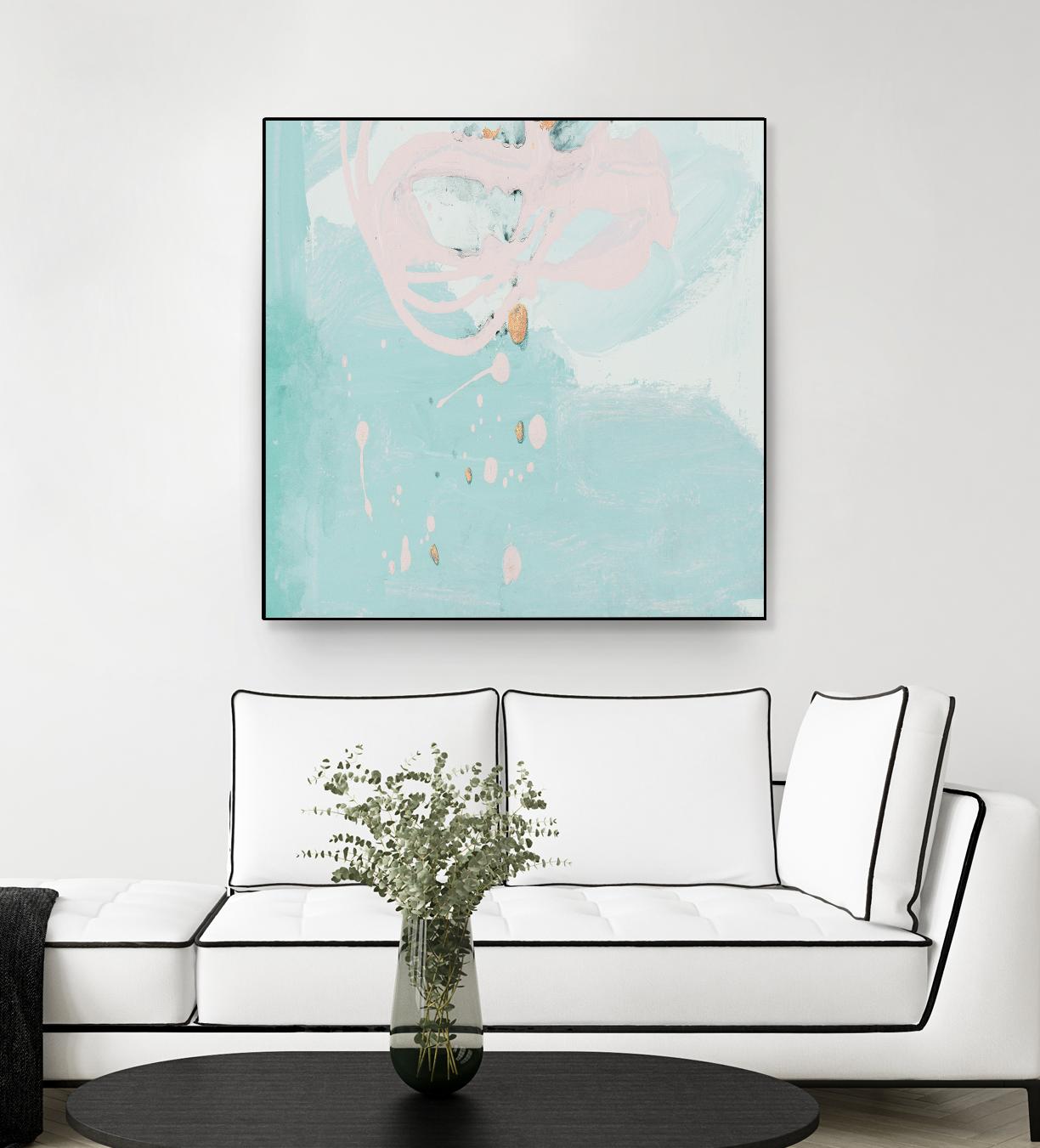 Spring Breeze Pink & Turquoise II by Patricia Pinto on GIANT ART - turquoise Abstract