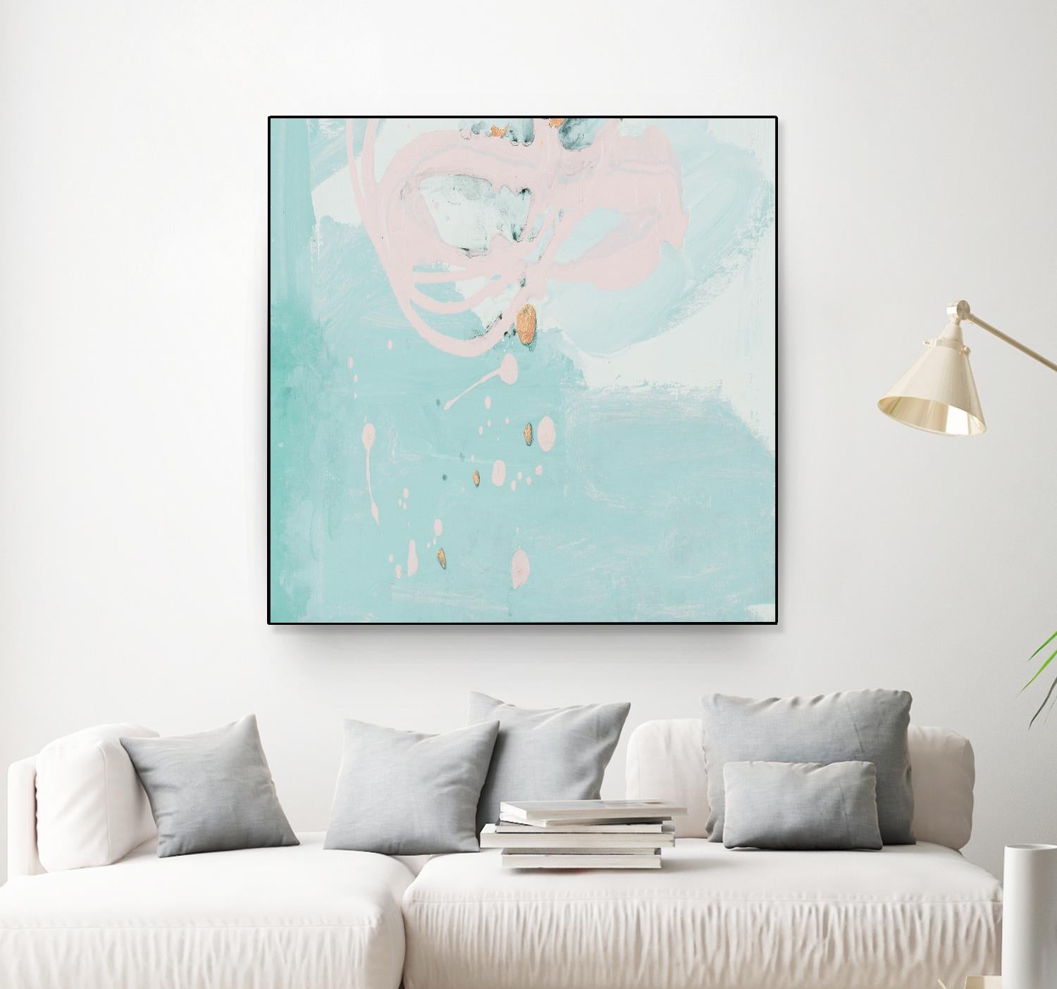 Spring Breeze Pink & Turquoise II by Patricia Pinto on GIANT ART - turquoise Abstract