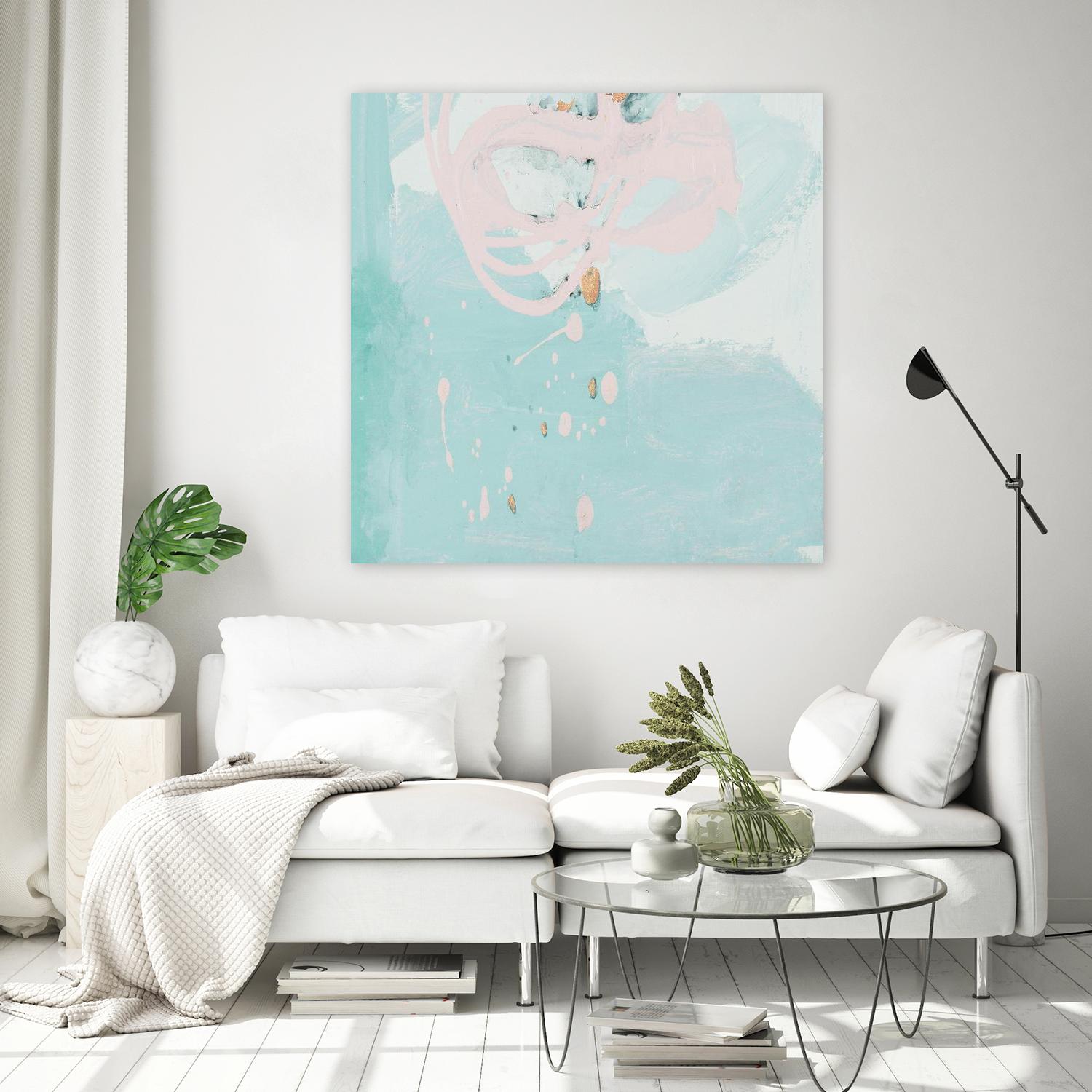 Spring Breeze Pink & Turquoise II by Patricia Pinto on GIANT ART - turquoise Abstract