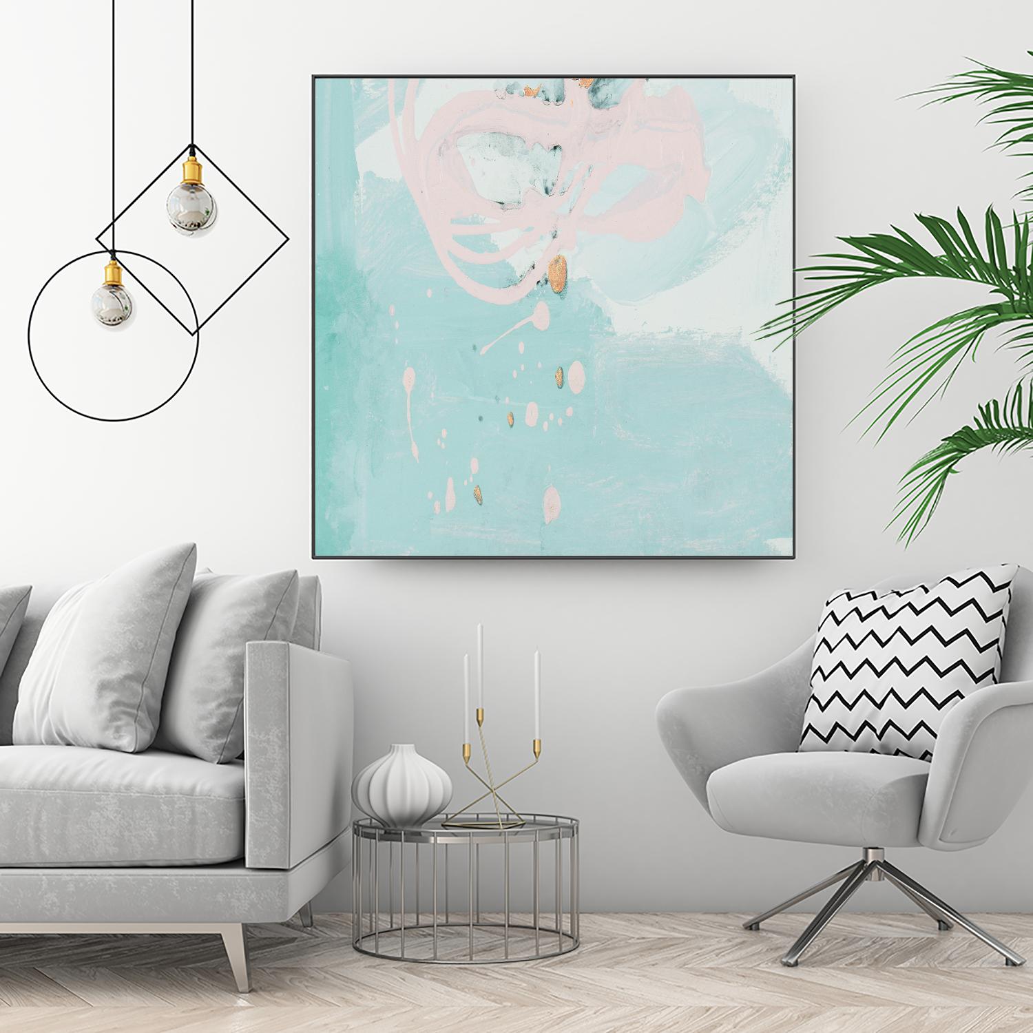 Spring Breeze Pink & Turquoise II by Patricia Pinto on GIANT ART - turquoise Abstract