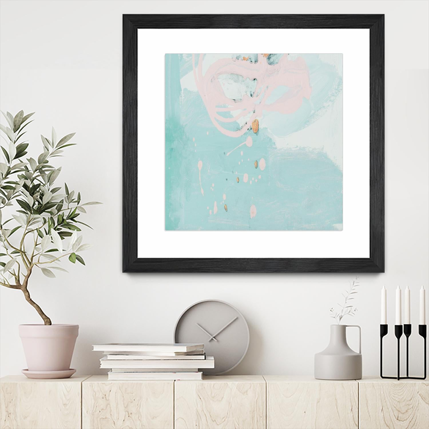 Spring Breeze Pink & Turquoise II by Patricia Pinto on GIANT ART - turquoise Abstract