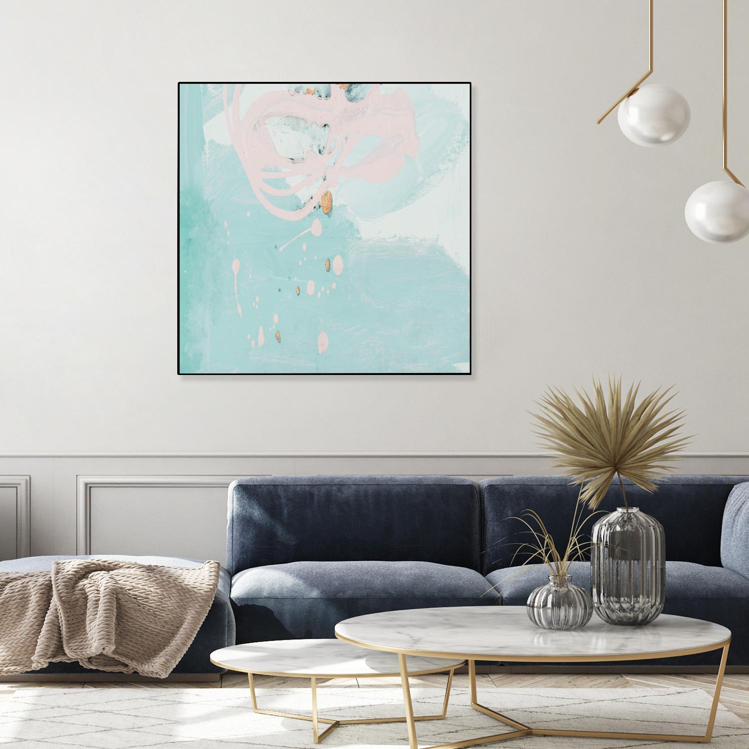 Spring Breeze Pink & Turquoise II by Patricia Pinto on GIANT ART - turquoise Abstract