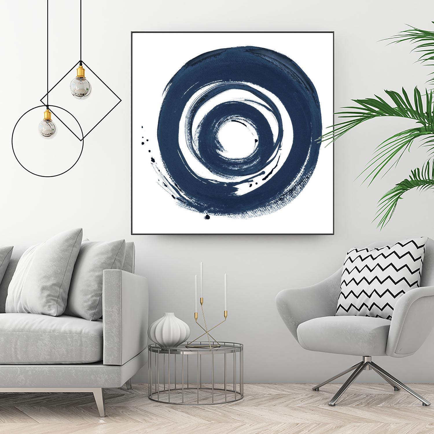 African Navy Circle Abstract by Patricia Pinto on GIANT ART - multi Abstract