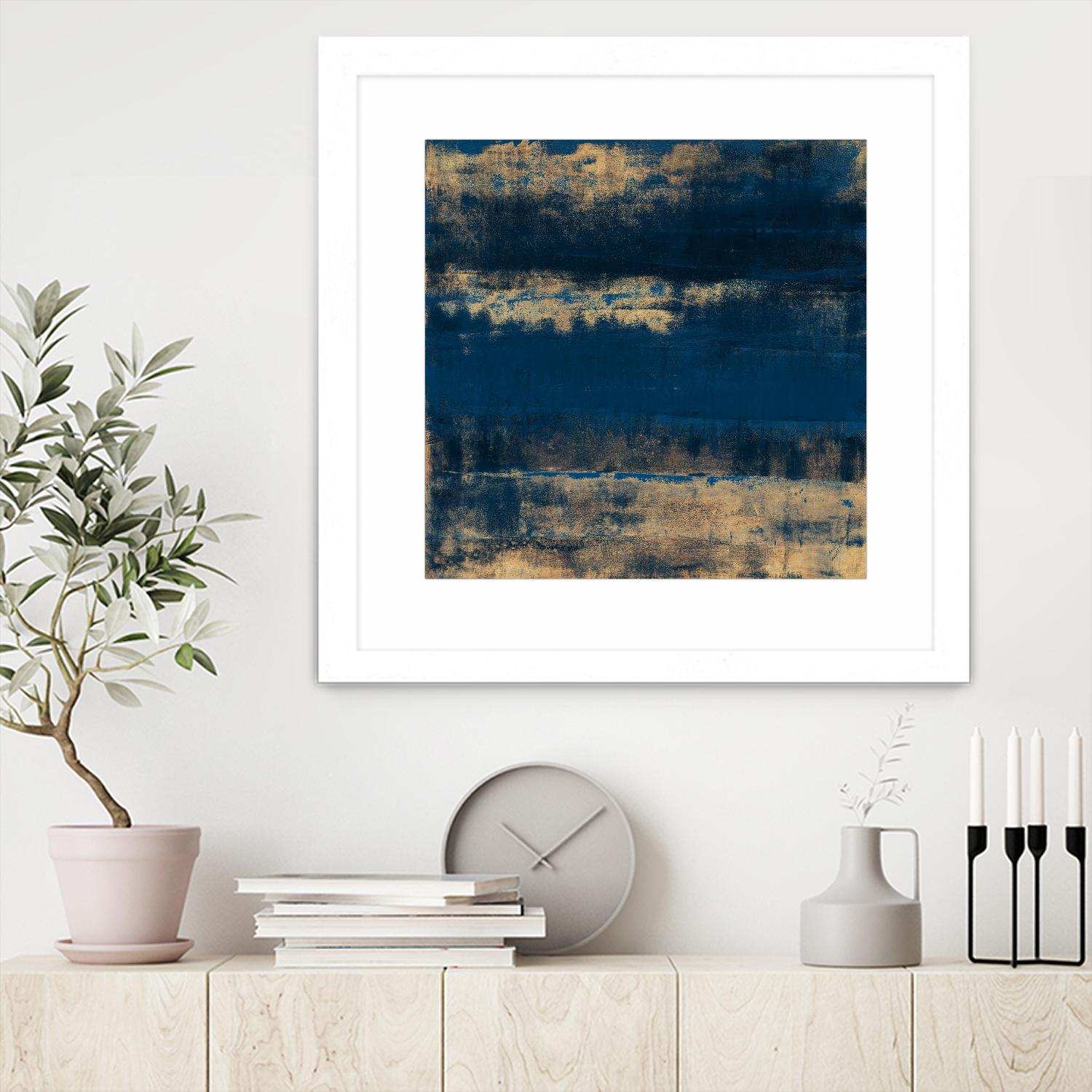 Sea Of Blue And Gold by Lanie Loreth on GIANT ART - abstract