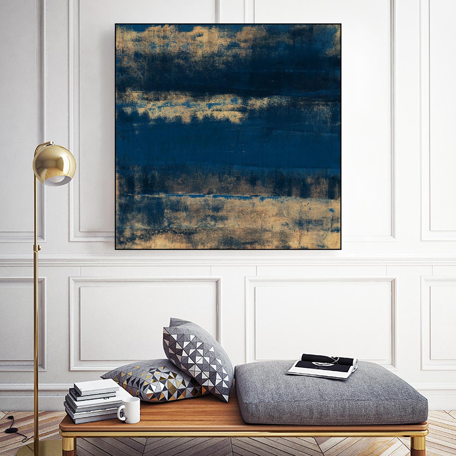 Sea Of Blue And Gold by Lanie Loreth on GIANT ART - abstract
