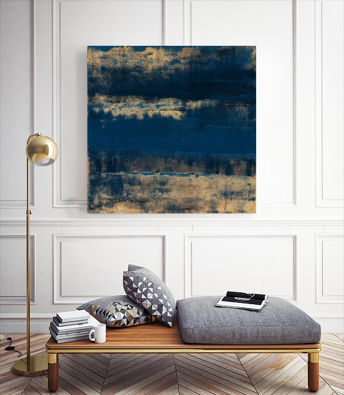 Sea Of Blue And Gold by Lanie Loreth on GIANT ART - abstract