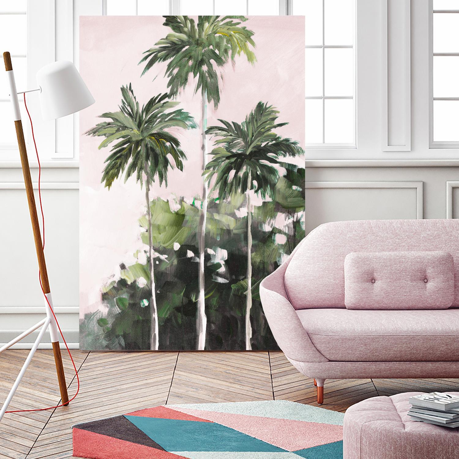 Palms Under A Pink Sky by Jane Slivka on GIANT ART - palms coastal