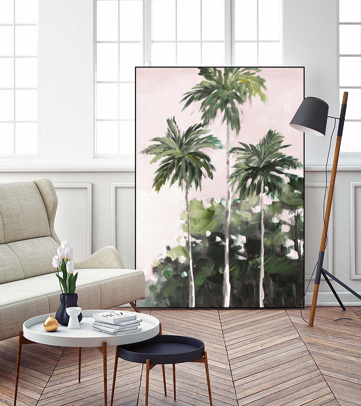 Palms Under A Pink Sky by Jane Slivka on GIANT ART - palms coastal