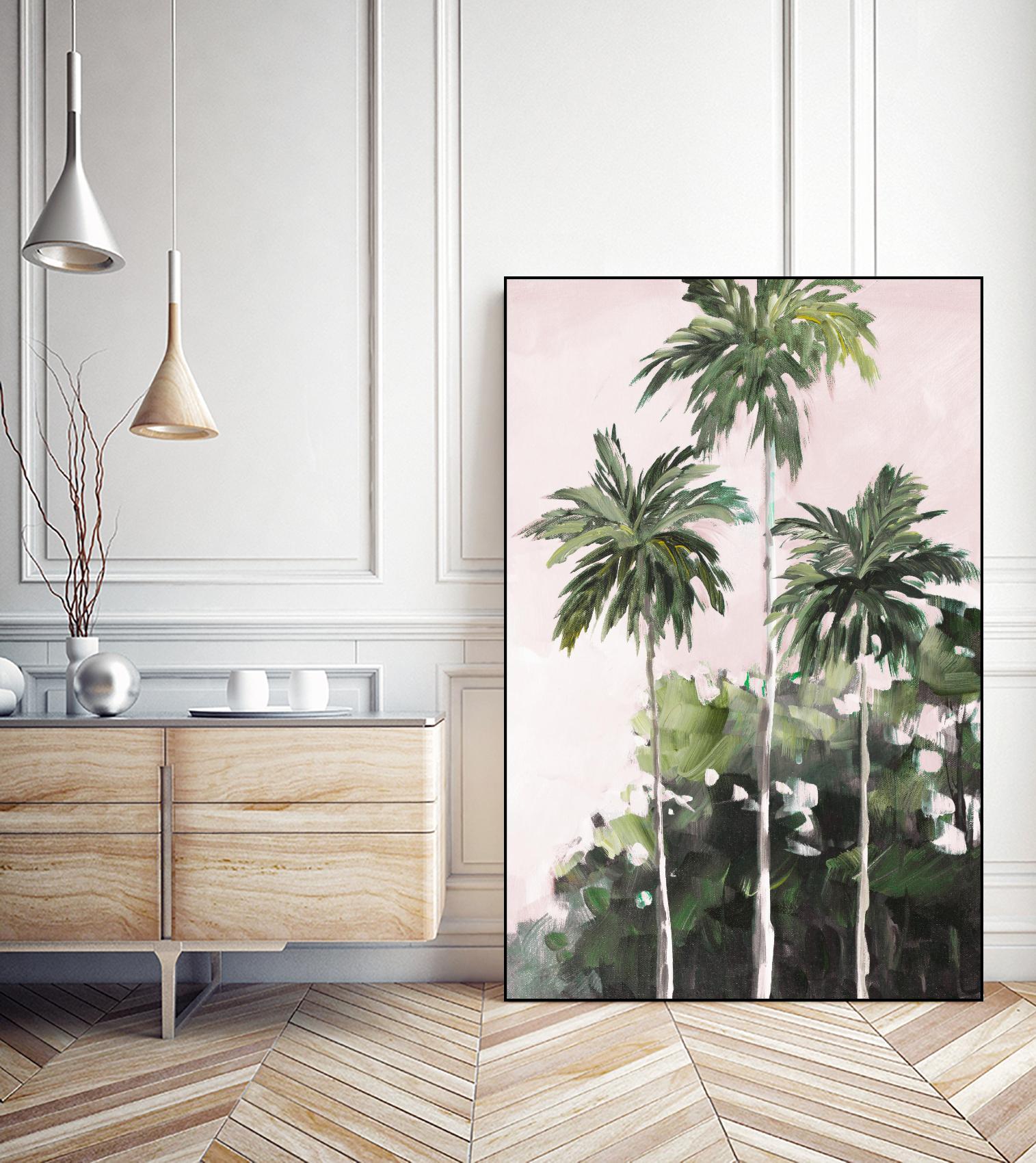 Palms Under A Pink Sky by Jane Slivka on GIANT ART - palms coastal