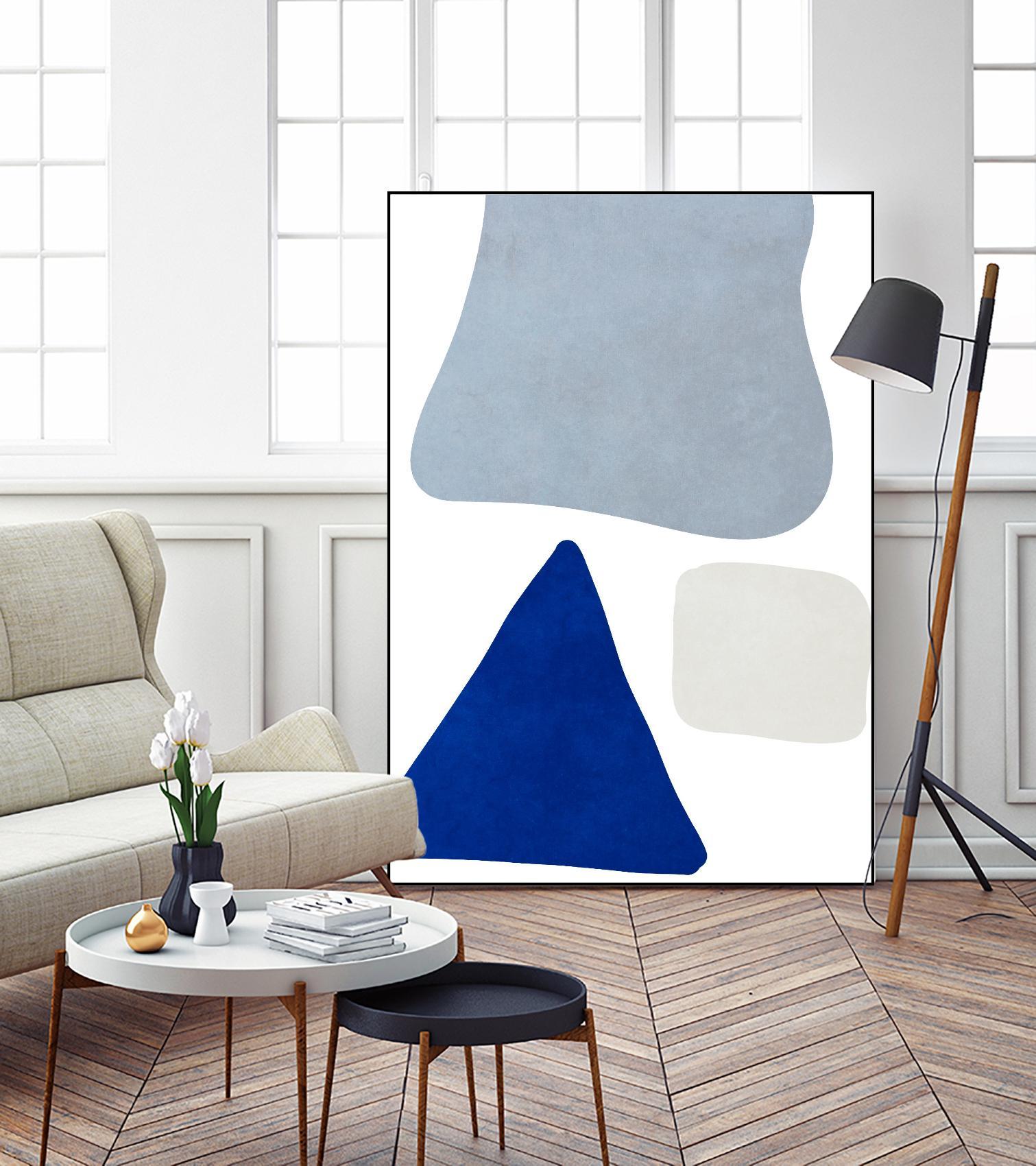 Blue Simple Shapes I by Sd Graphics Studio on GIANT ART - abstract