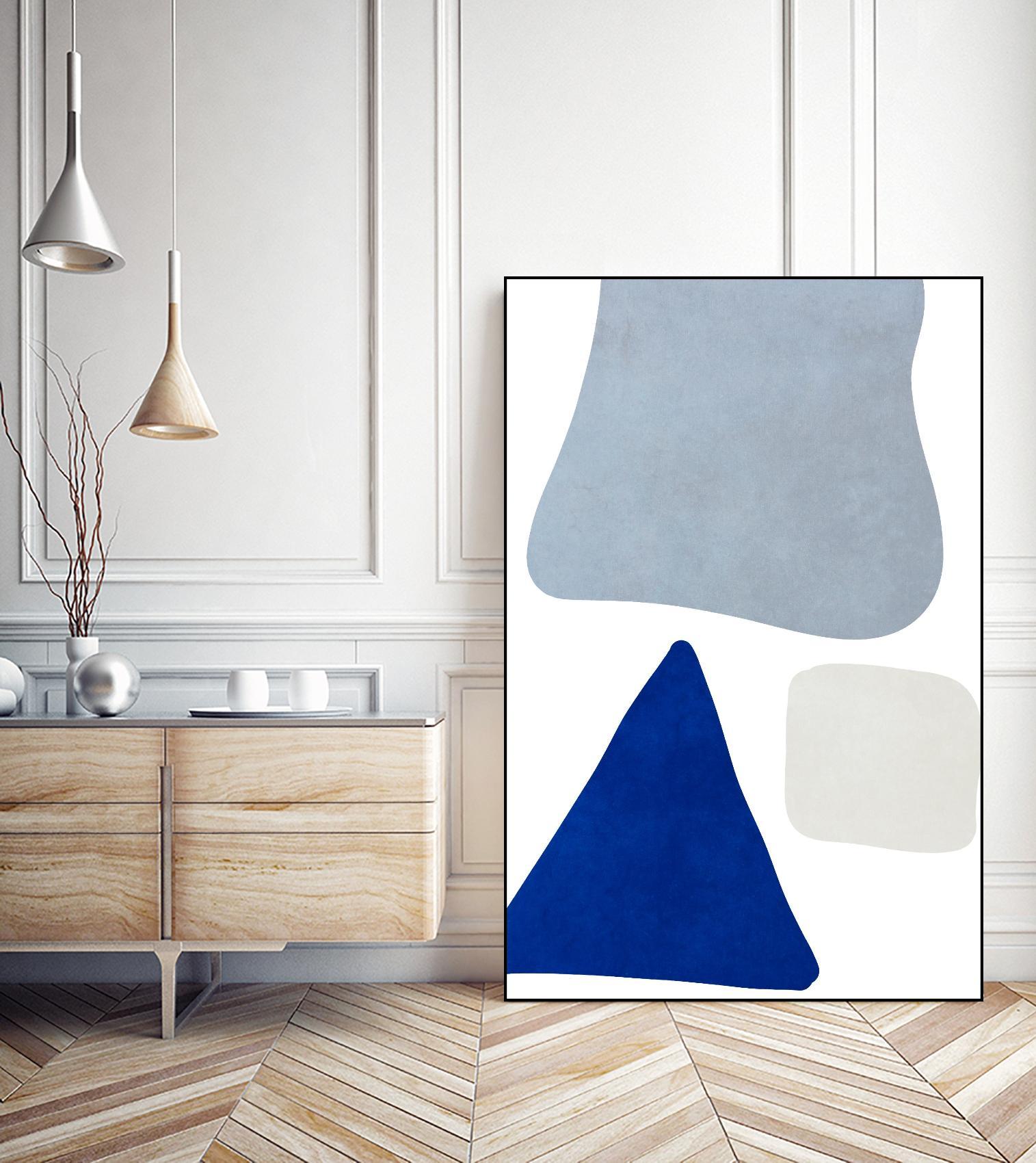 Blue Simple Shapes I by Sd Graphics Studio on GIANT ART - abstract