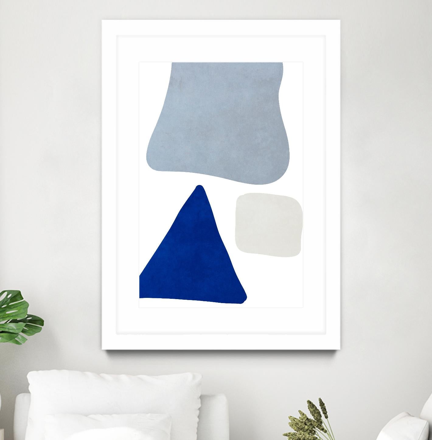 Blue Simple Shapes I by Sd Graphics Studio on GIANT ART - abstract