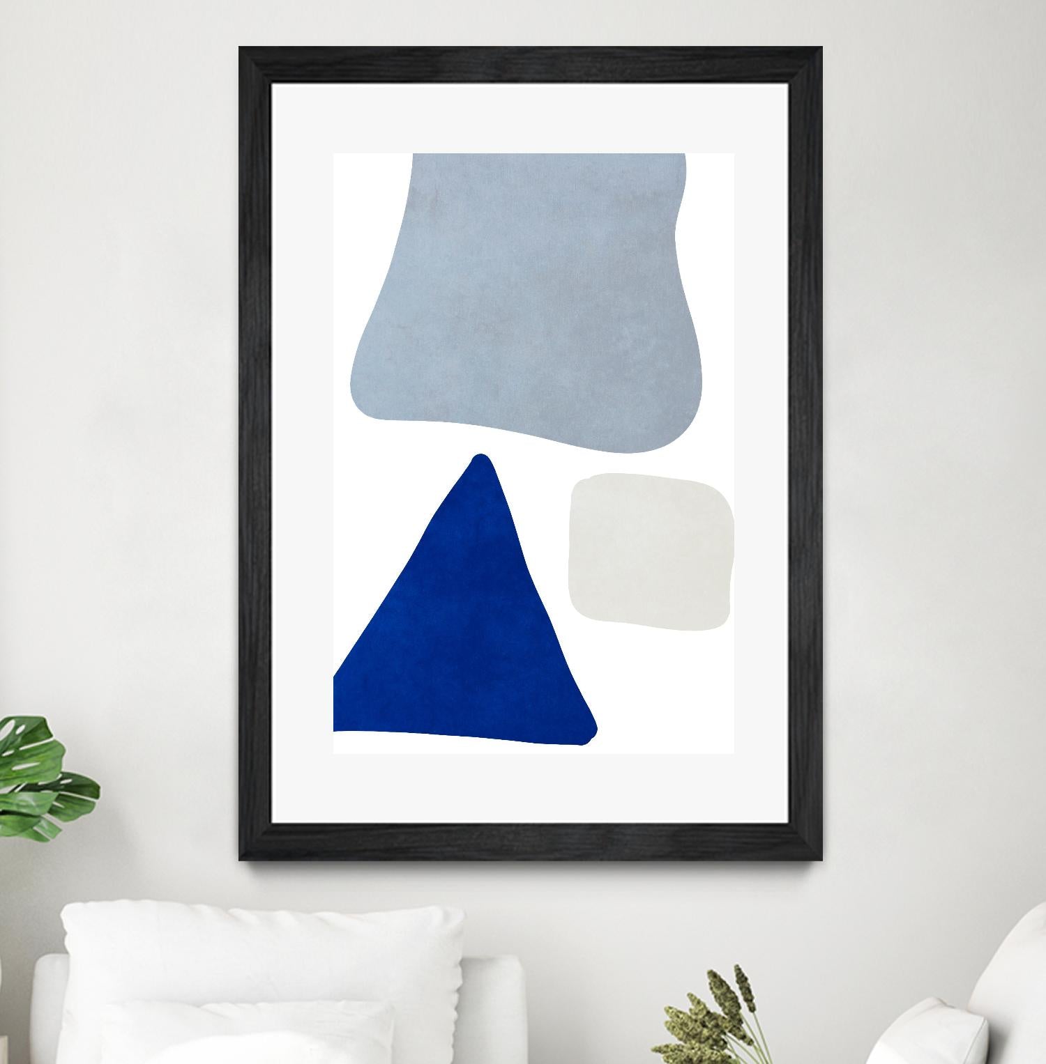 Blue Simple Shapes I by Sd Graphics Studio on GIANT ART - abstract