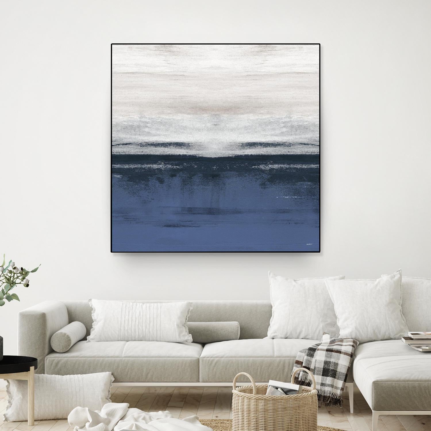 Familiar Feeling Blue Square II by Dan Meneely on GIANT ART - abstract