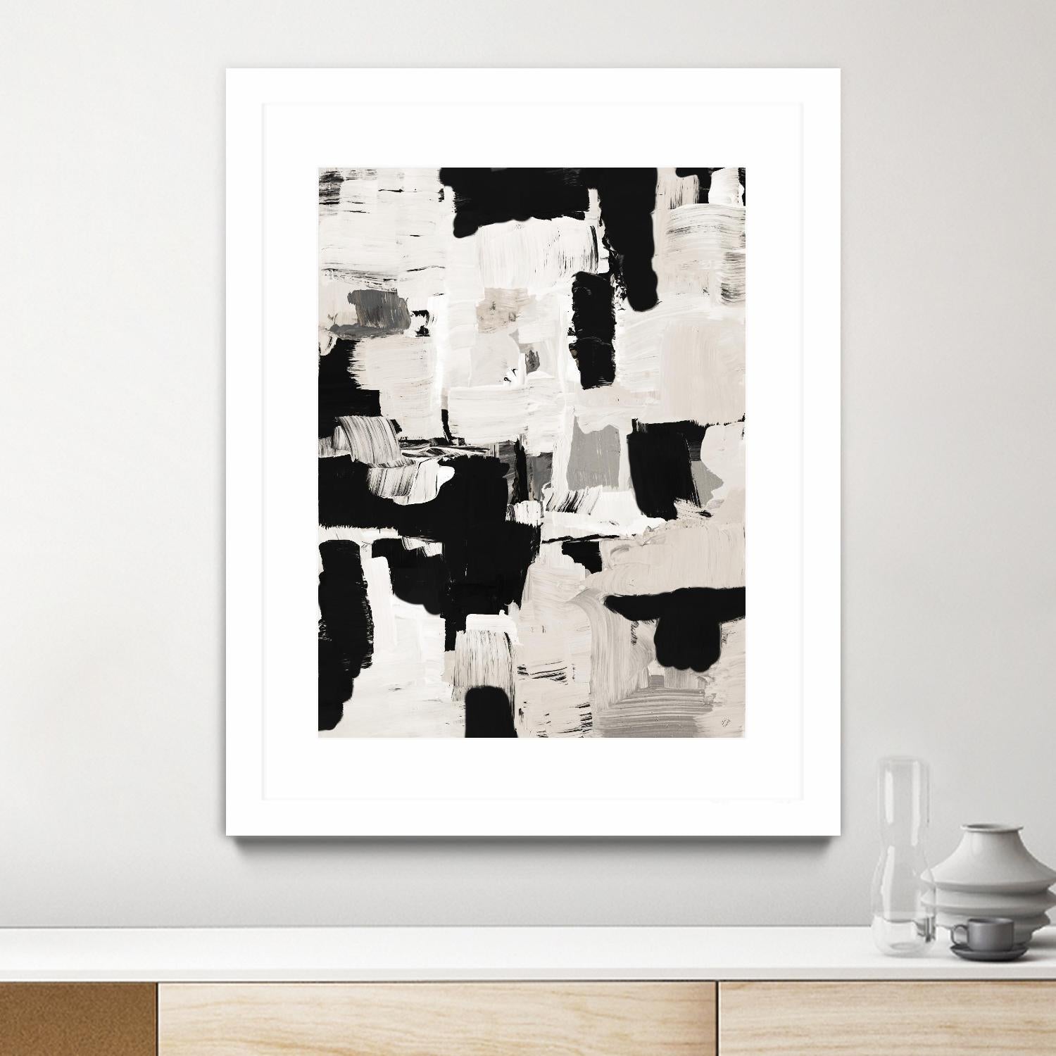 Night Peace Abstract by Lanie Loreth on GIANT ART - beige black & white white