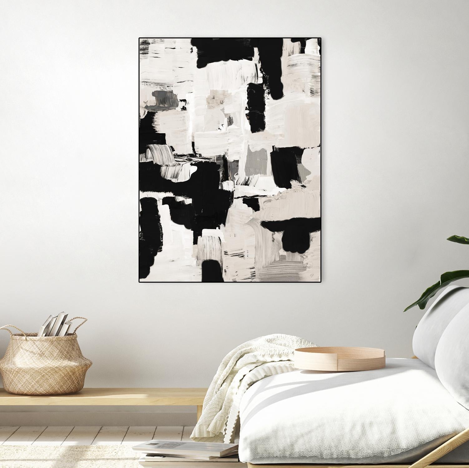 Night Peace Abstract by Lanie Loreth on GIANT ART - beige black & white white